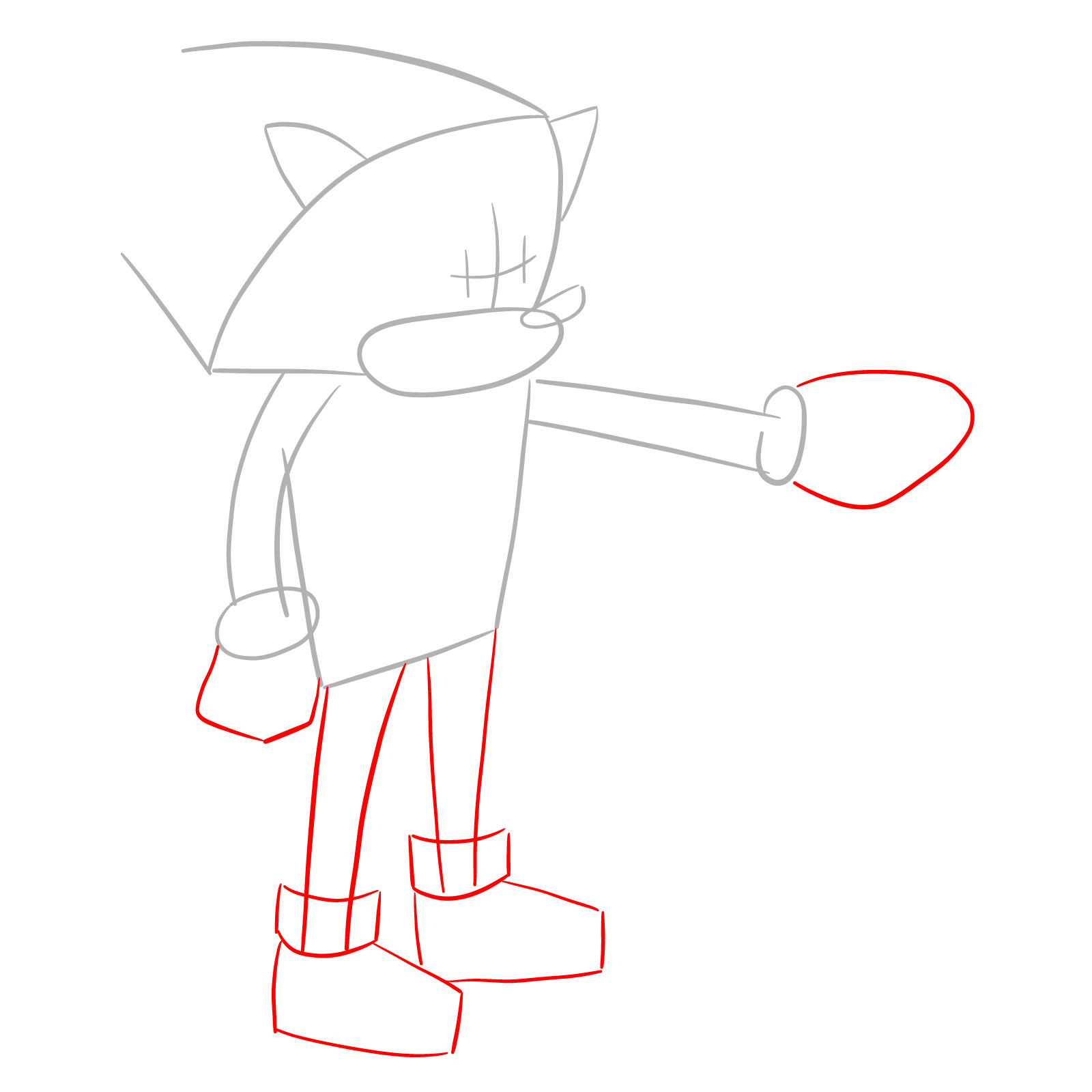 How to draw Shadow (Tails Gets Trolled) - step 03