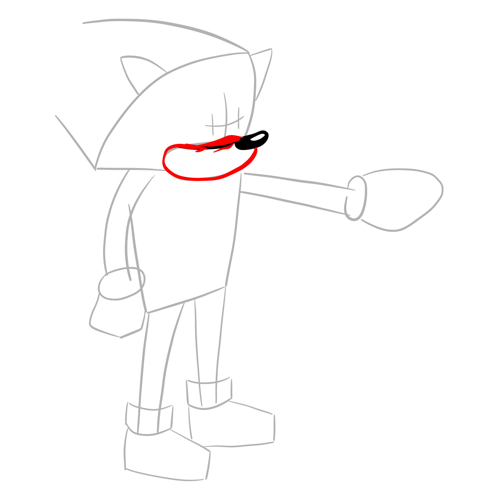How to draw Shadow (Tails Gets Trolled) - step 05