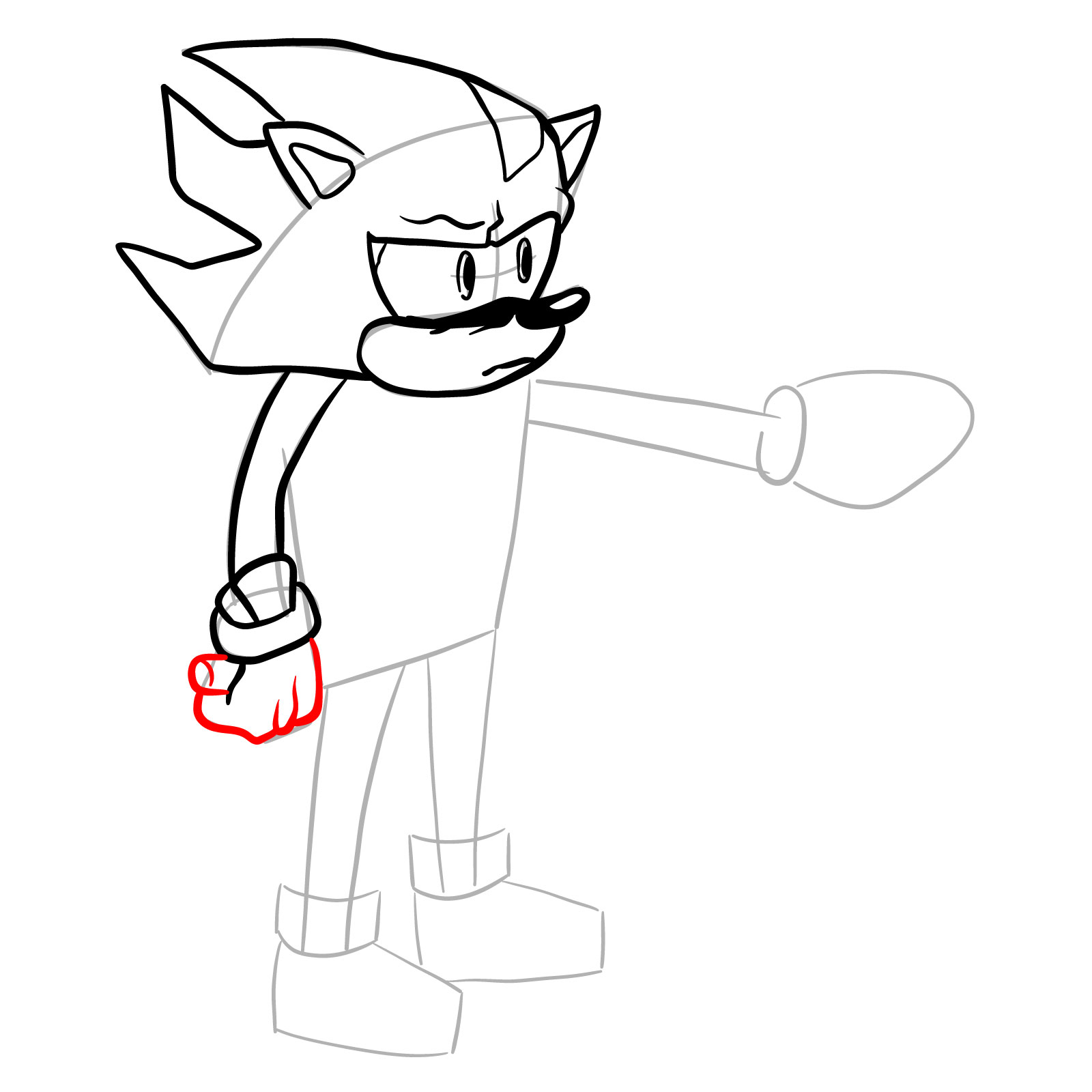How to draw Shadow (Tails Gets Trolled) - step 15