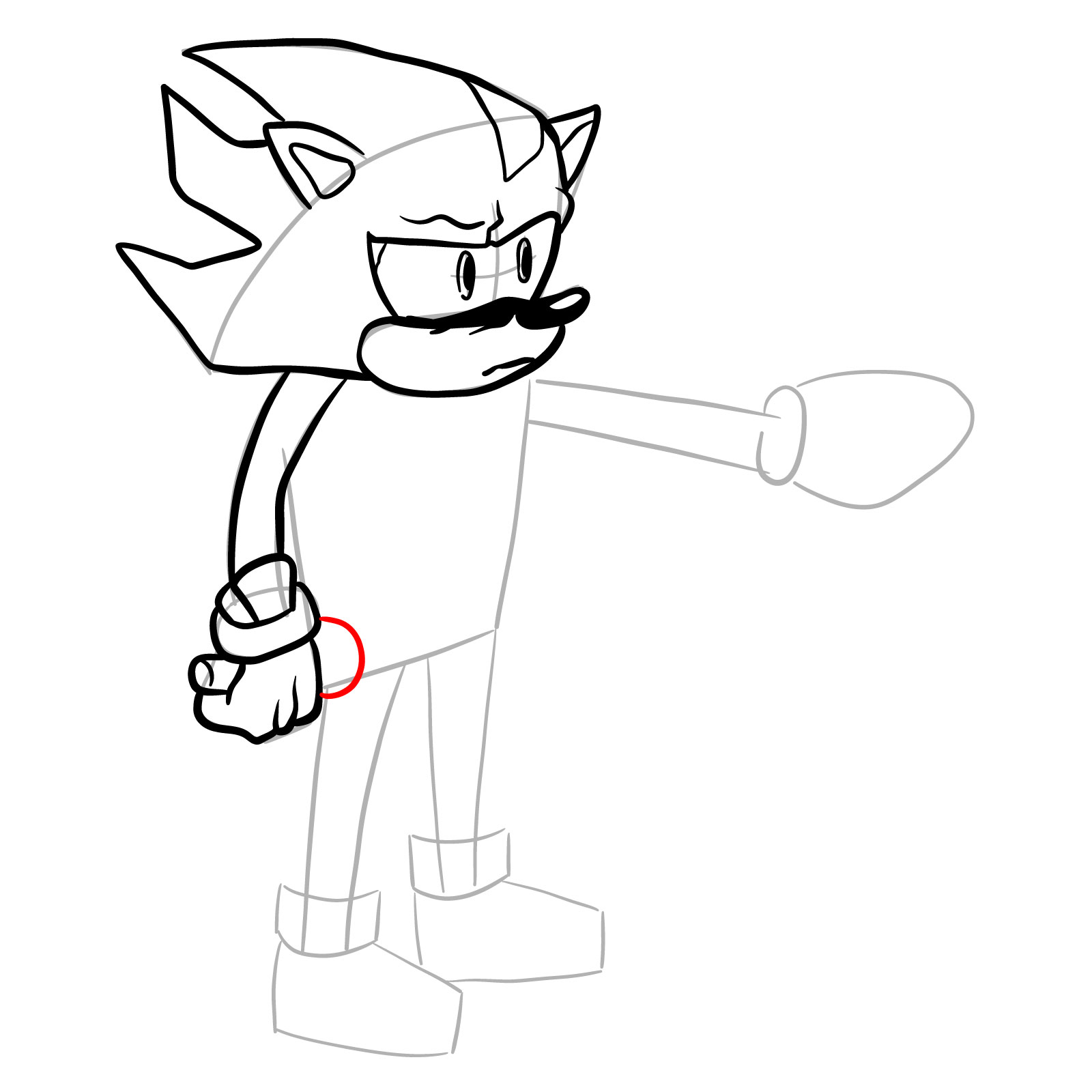 How to draw Shadow (Tails Gets Trolled) - step 16