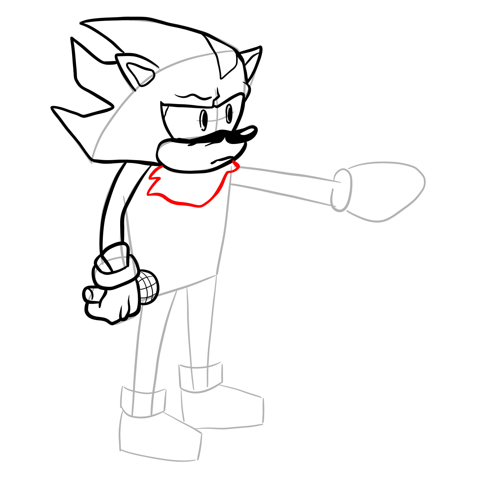 How to draw Shadow (Tails Gets Trolled) - step 18