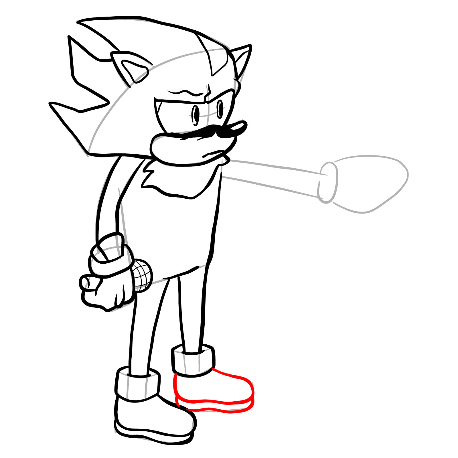 How to draw Shadow (Tails Gets Trolled) - step 23