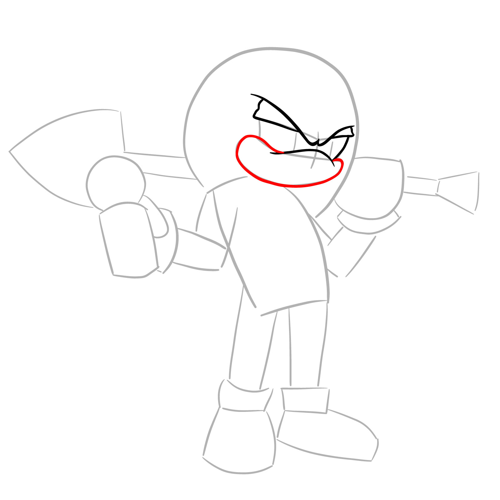 How to draw Knuckles (Tails Gets Trolled) - step 07
