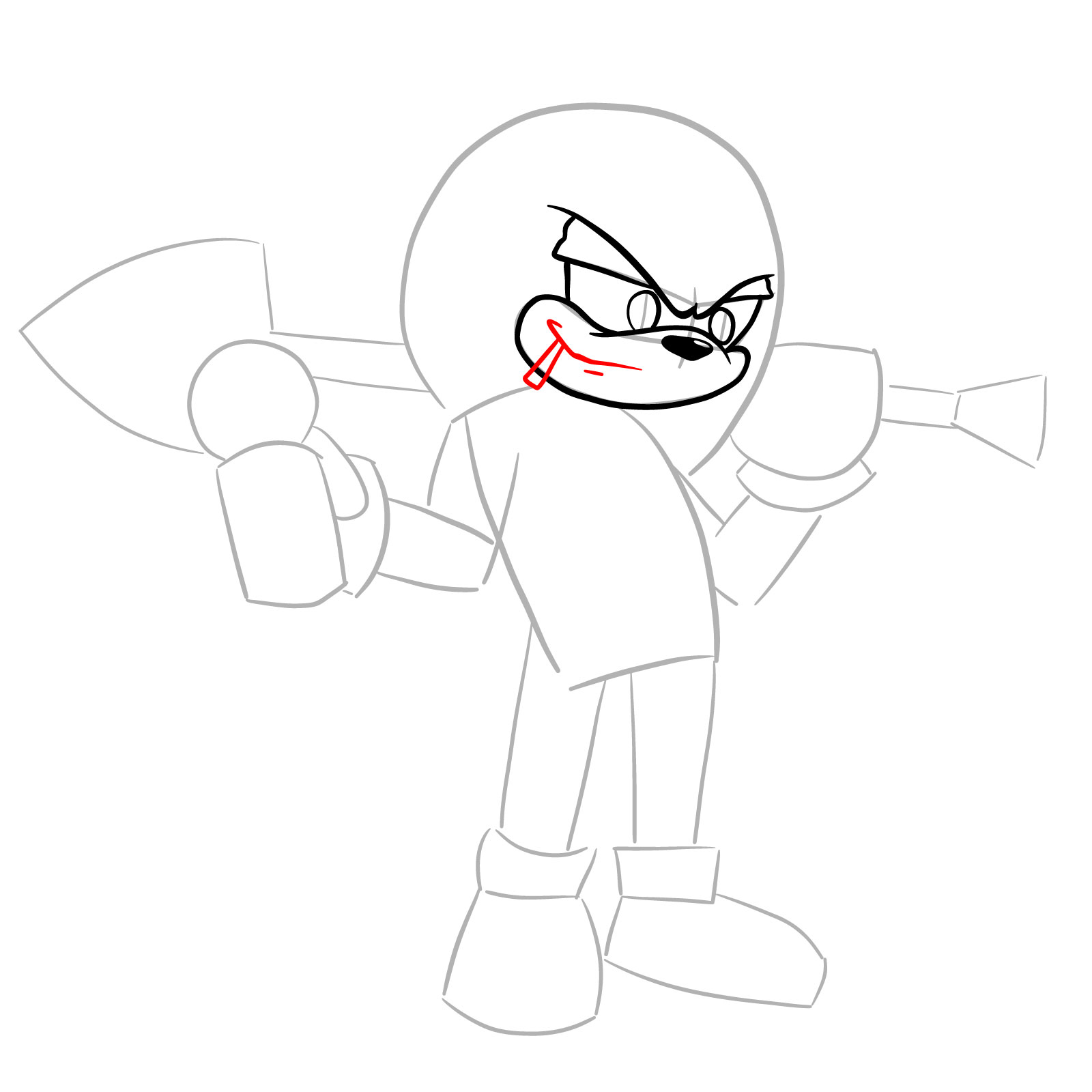How to draw Knuckles (Tails Gets Trolled) - step 09