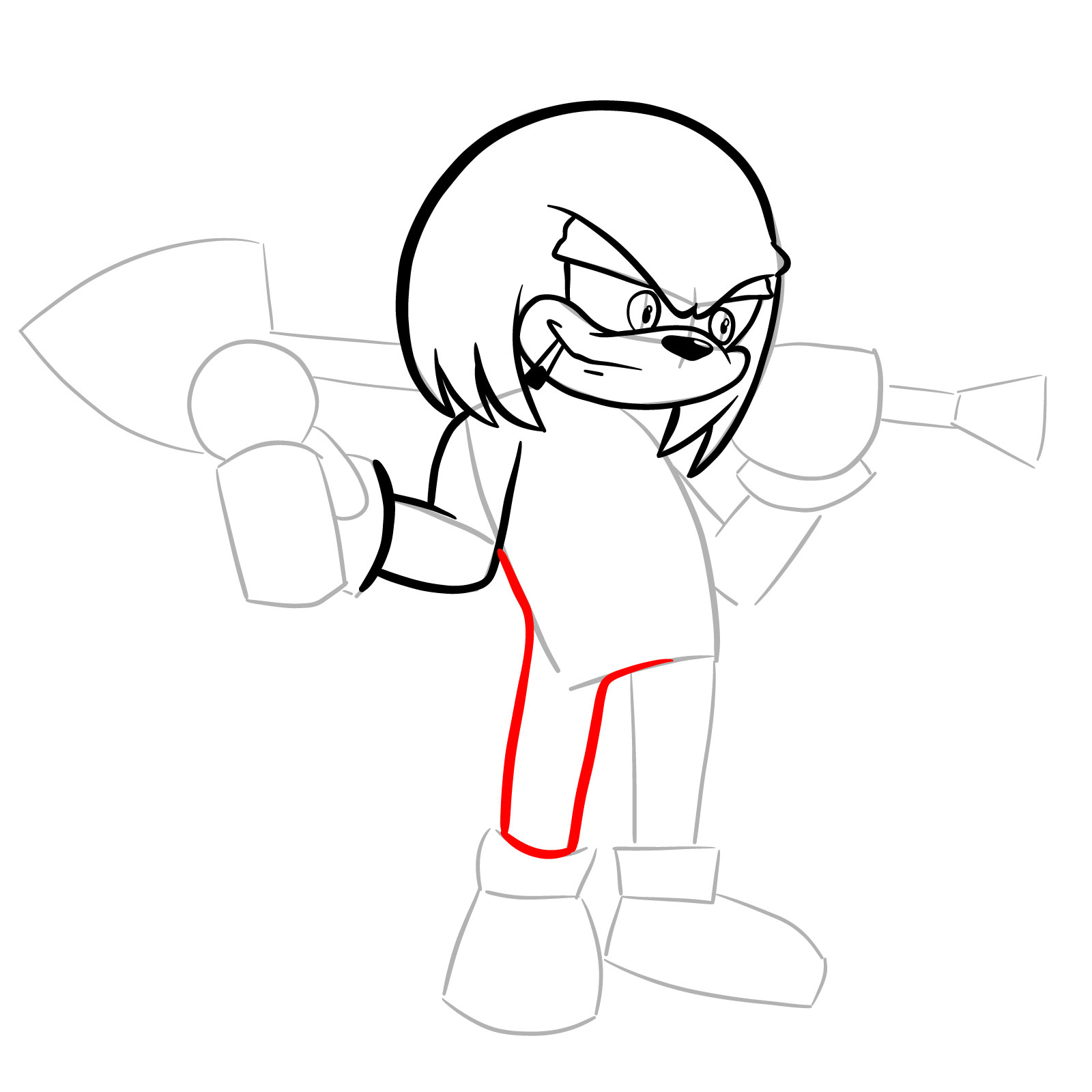 How to draw Knuckles (Tails Gets Trolled) - step 15