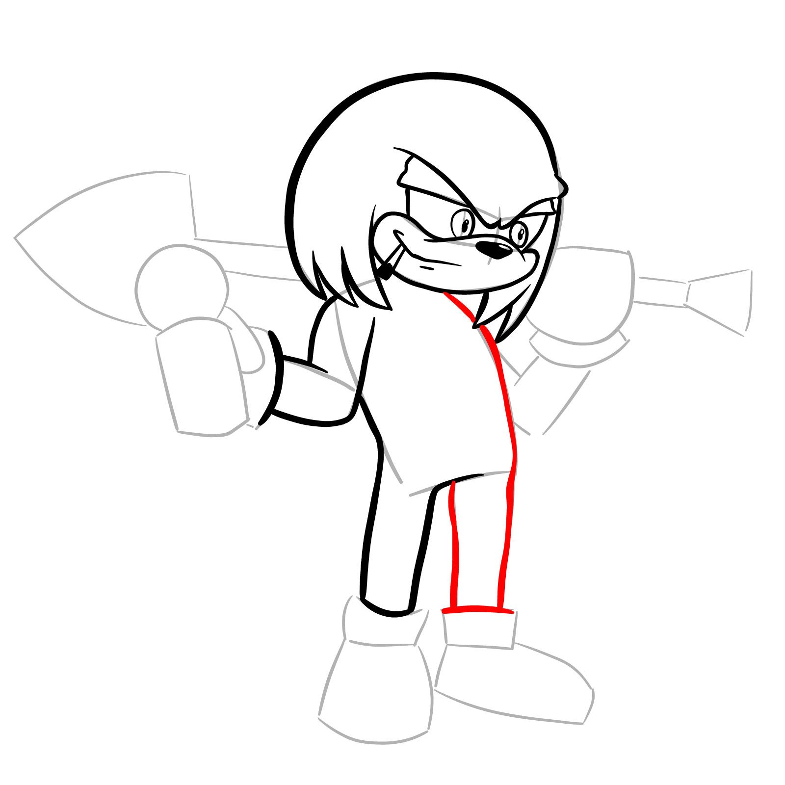 How to draw Knuckles (Tails Gets Trolled) - step 16