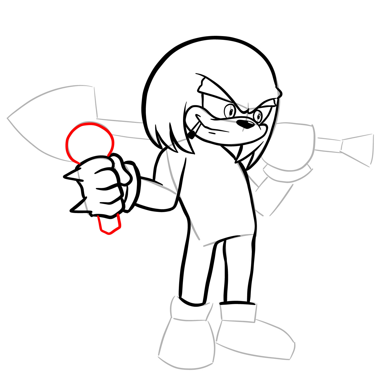 How to draw Knuckles (Tails Gets Trolled) - step 19