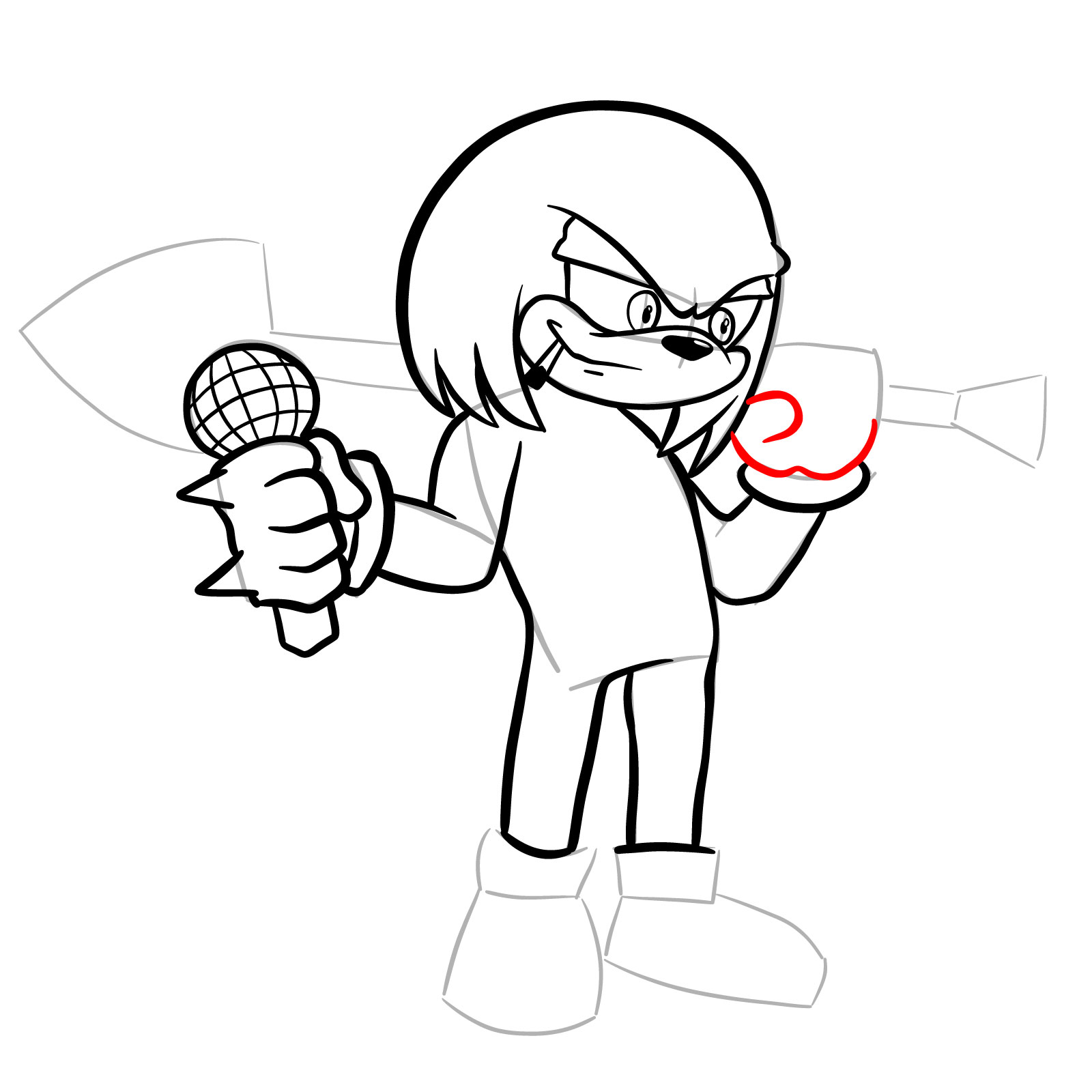 How to draw Knuckles (Tails Gets Trolled) - step 23