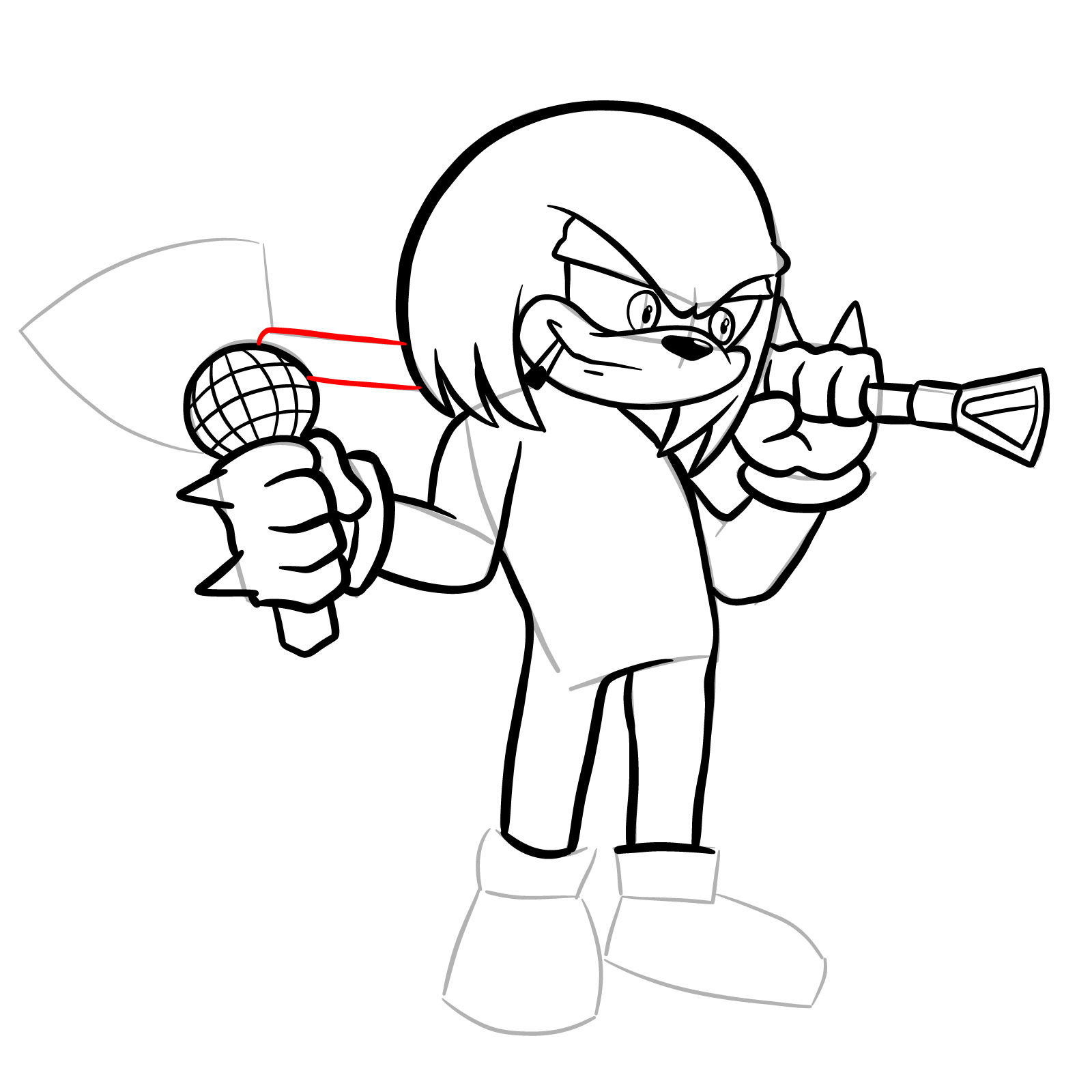 How to draw Knuckles (Tails Gets Trolled) - step 27