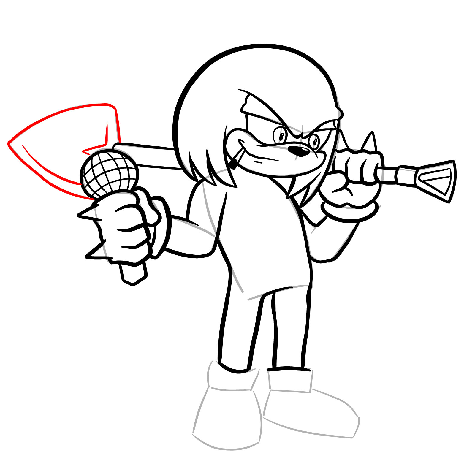 How to draw Knuckles (Tails Gets Trolled) - step 28