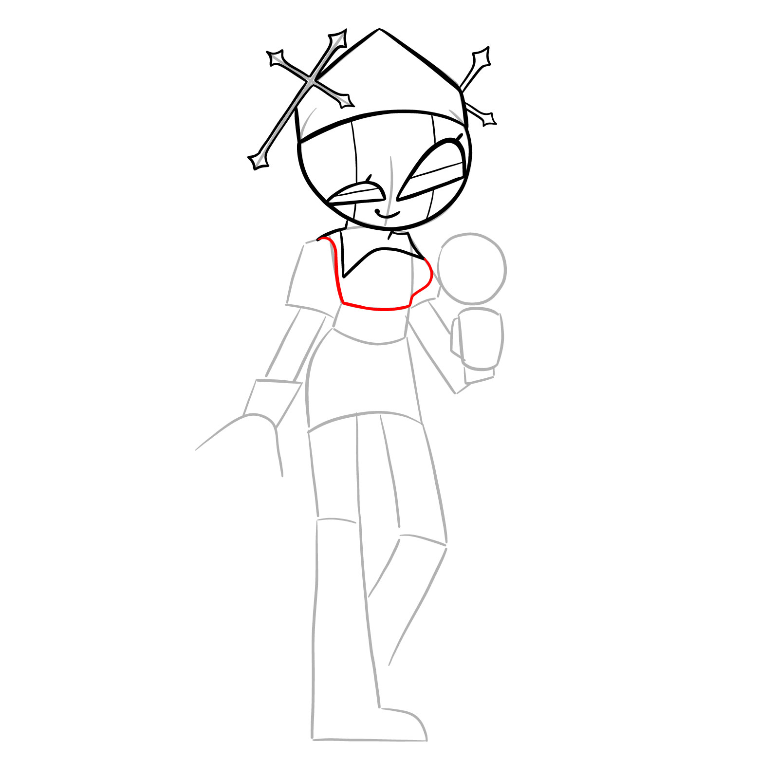 How to draw Sarvente - Mid-Fight Masses FNF - step 13