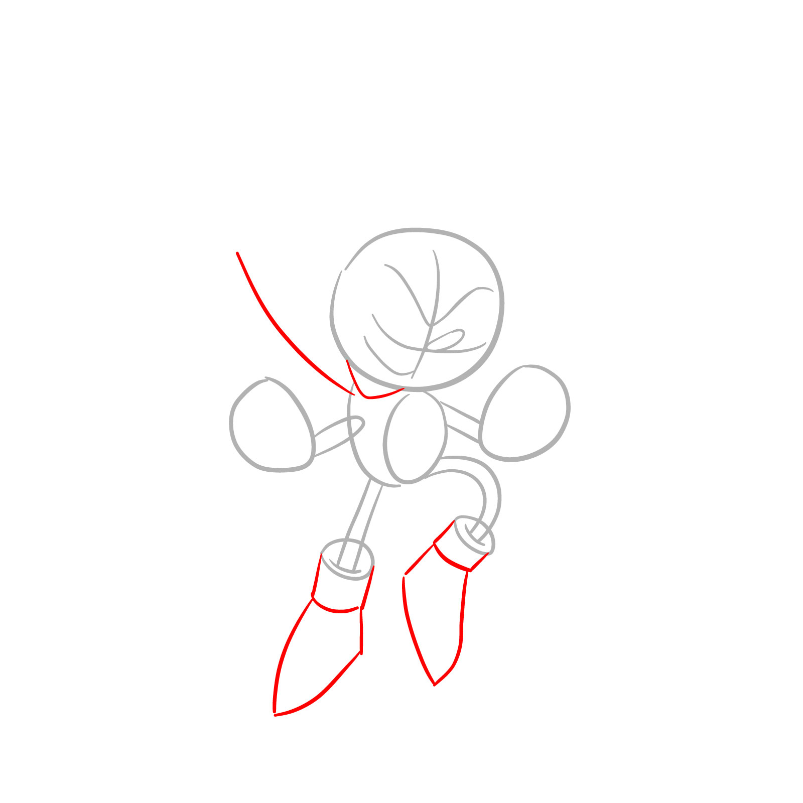 How to draw Fleetway Sonic - step 03