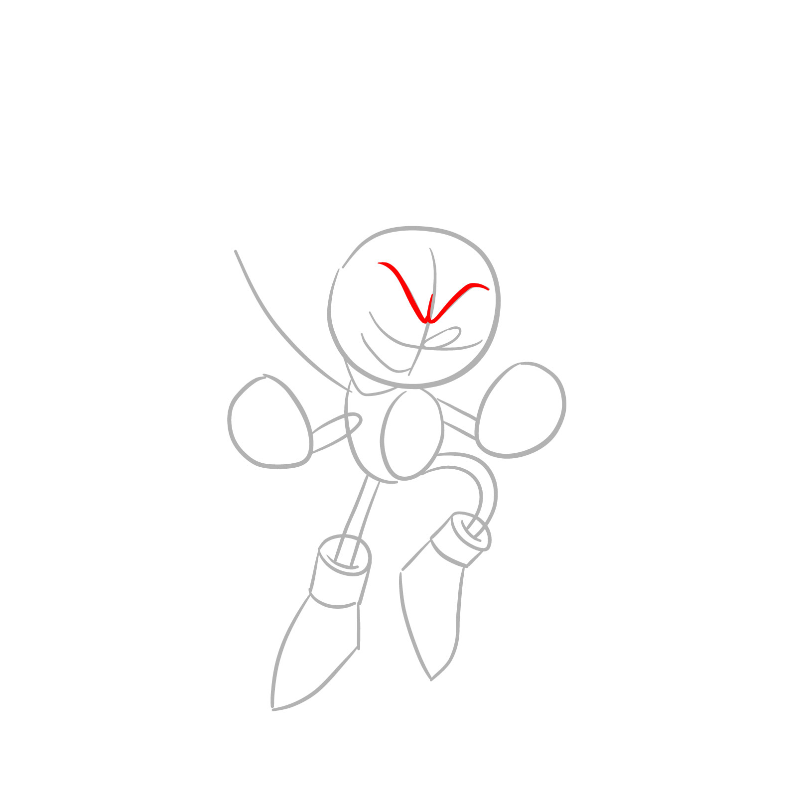 How to draw Fleetway Sonic - step 04