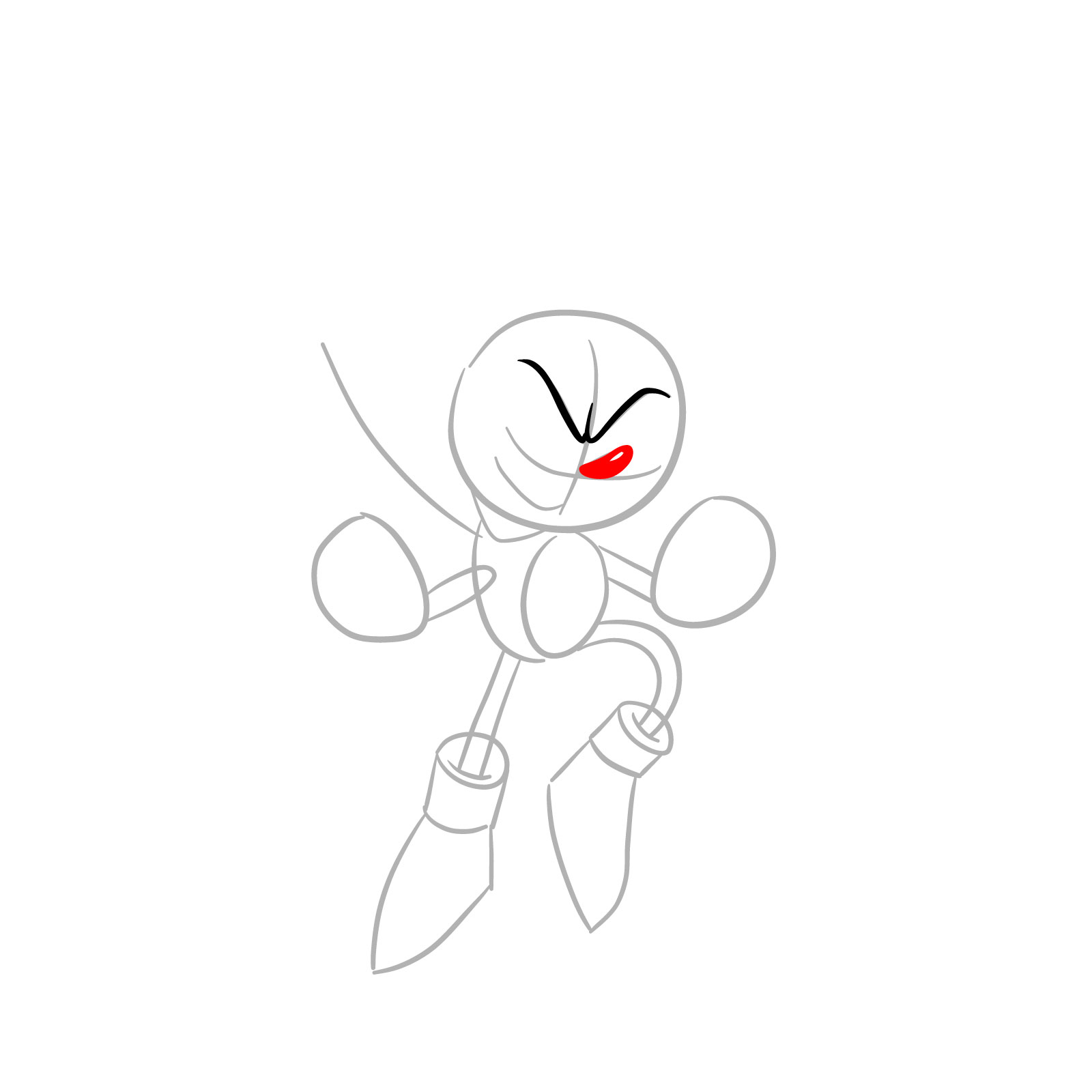How to draw Fleetway Sonic - step 05