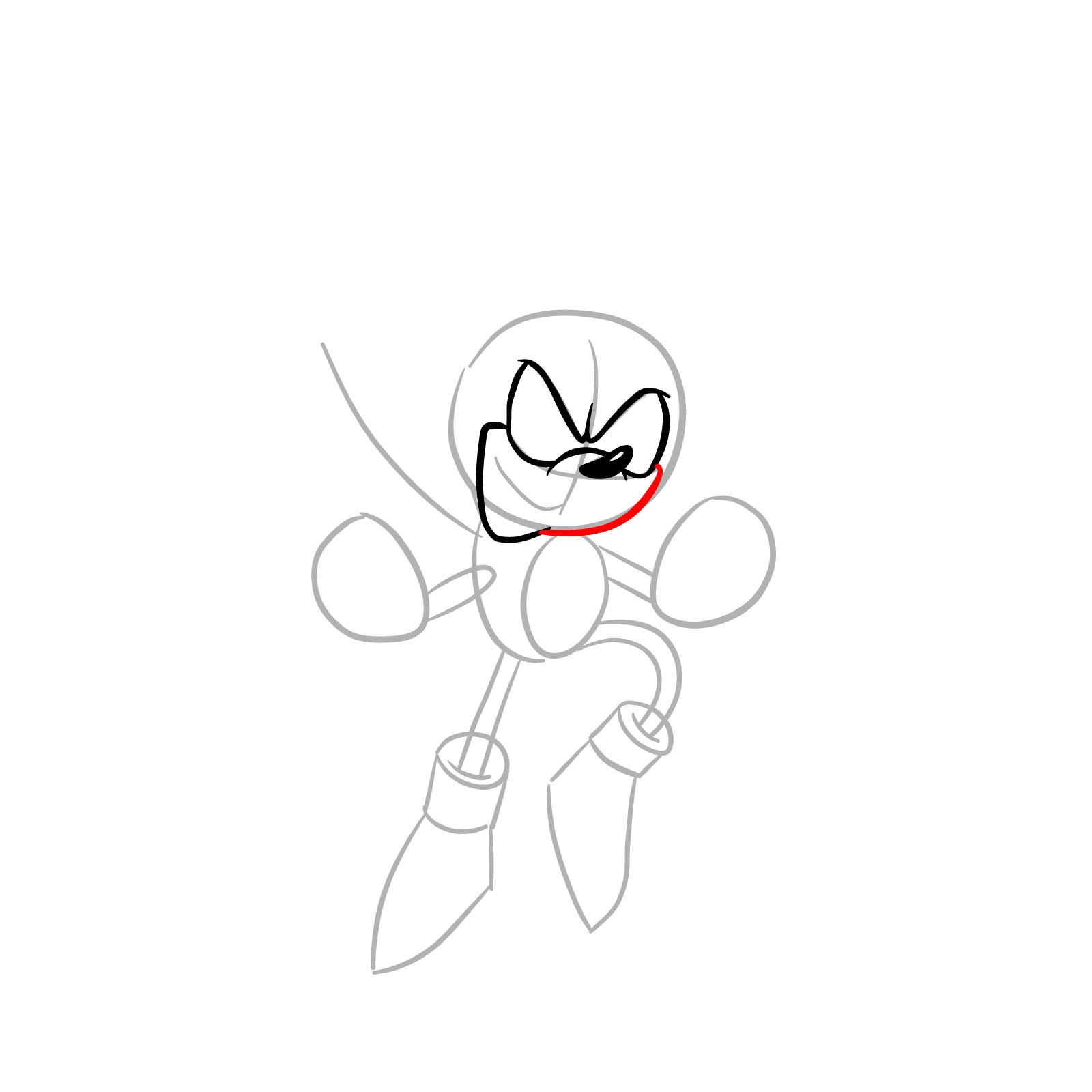 How to draw Fleetway Sonic - step 08
