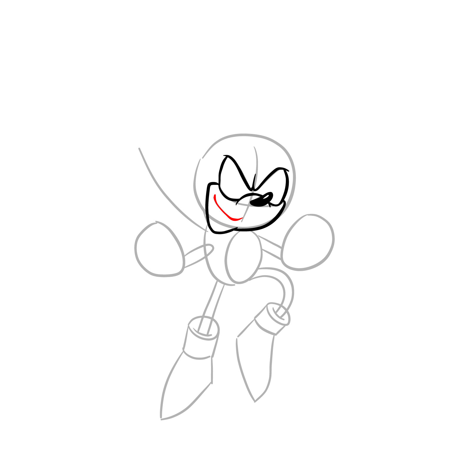 How to draw Fleetway Sonic - step 09