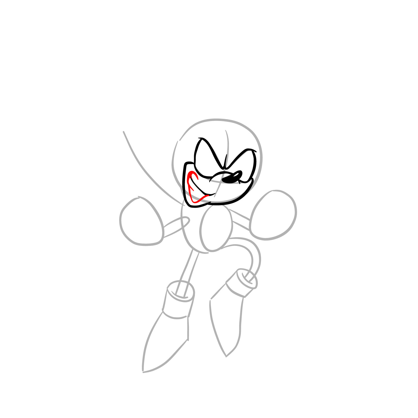 How to draw Fleetway Sonic - step 10