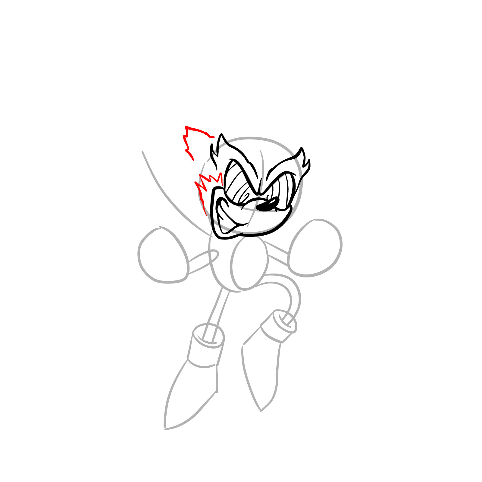 How to draw Fleetway Sonic - step 13