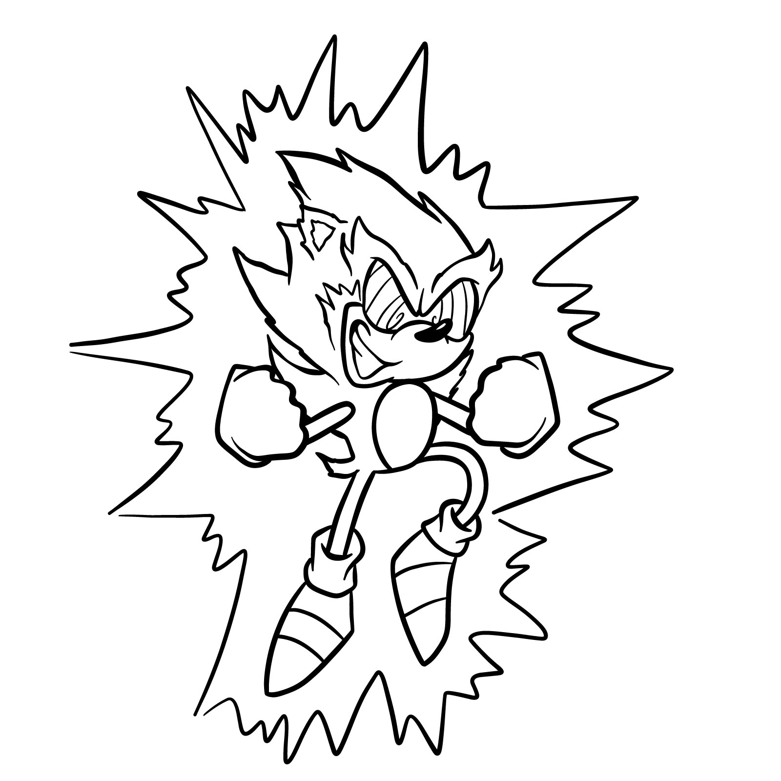 How to draw Fleetway Sonic - coloring