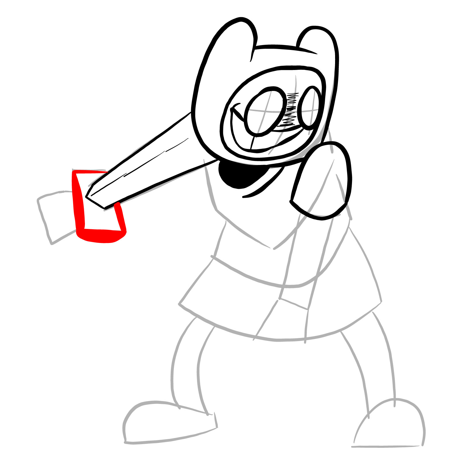 How to draw Finn - FNF: Pibby Corrupted - step 11