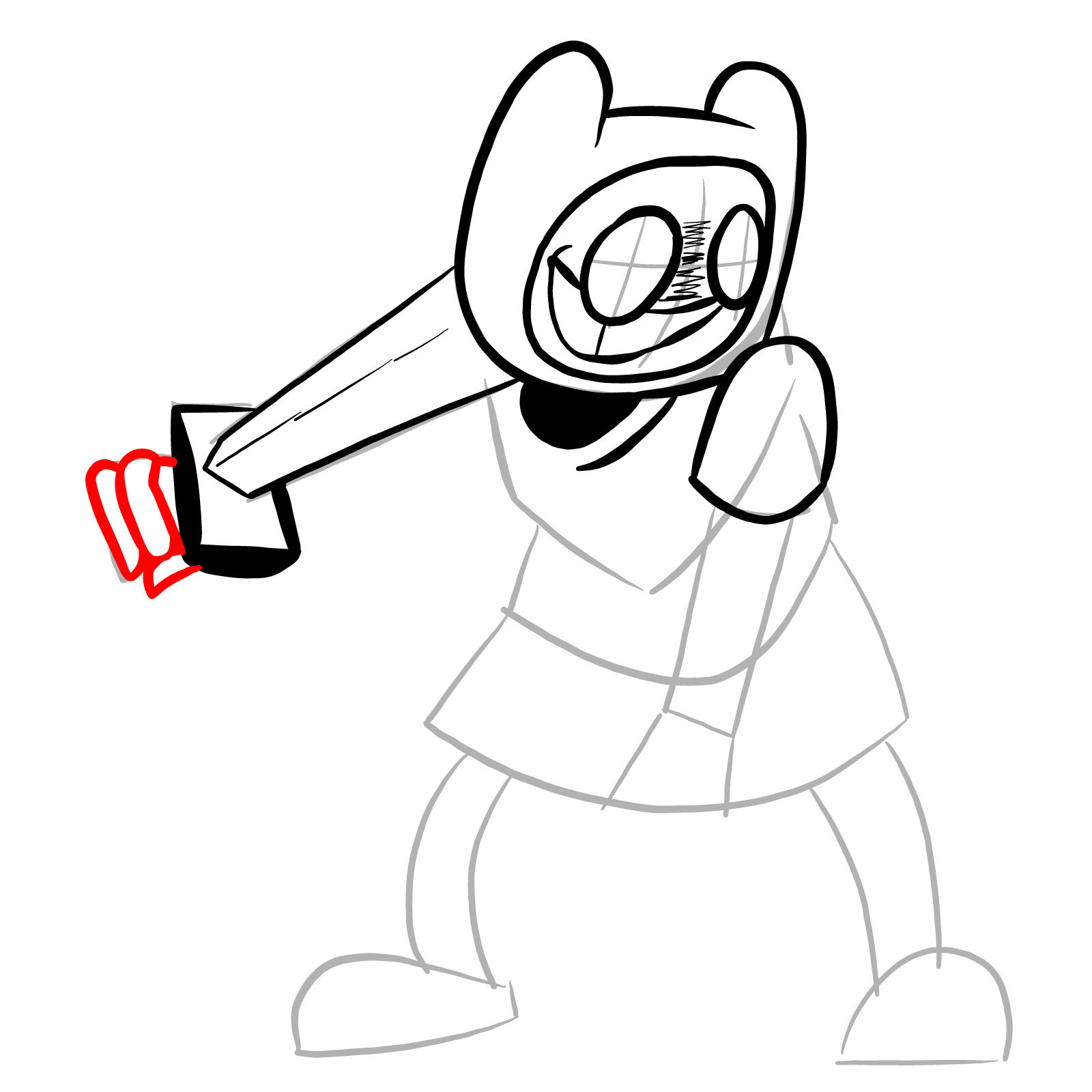 How to draw Finn - FNF: Pibby Corrupted - step 12