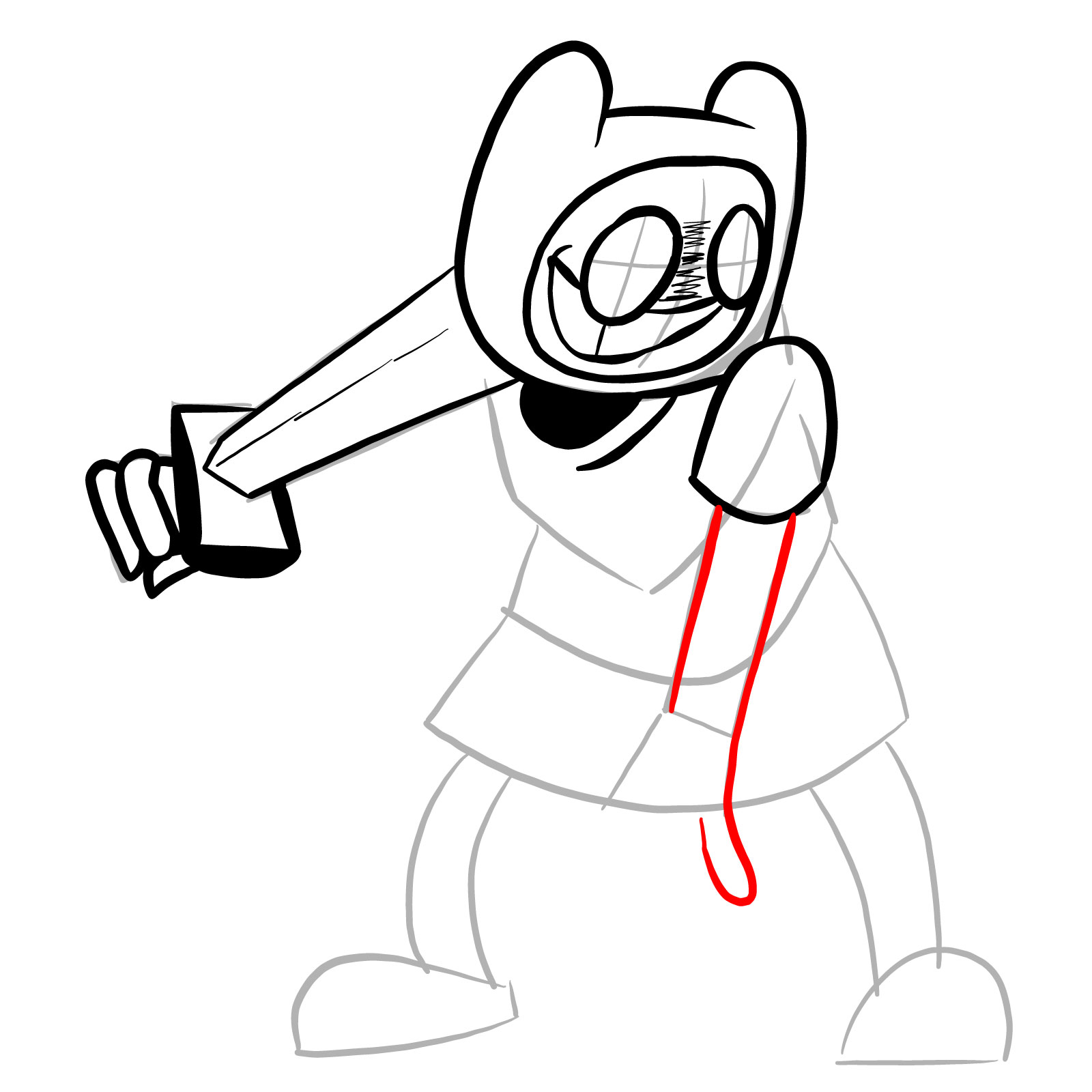 How to draw Finn - FNF: Pibby Corrupted - step 13