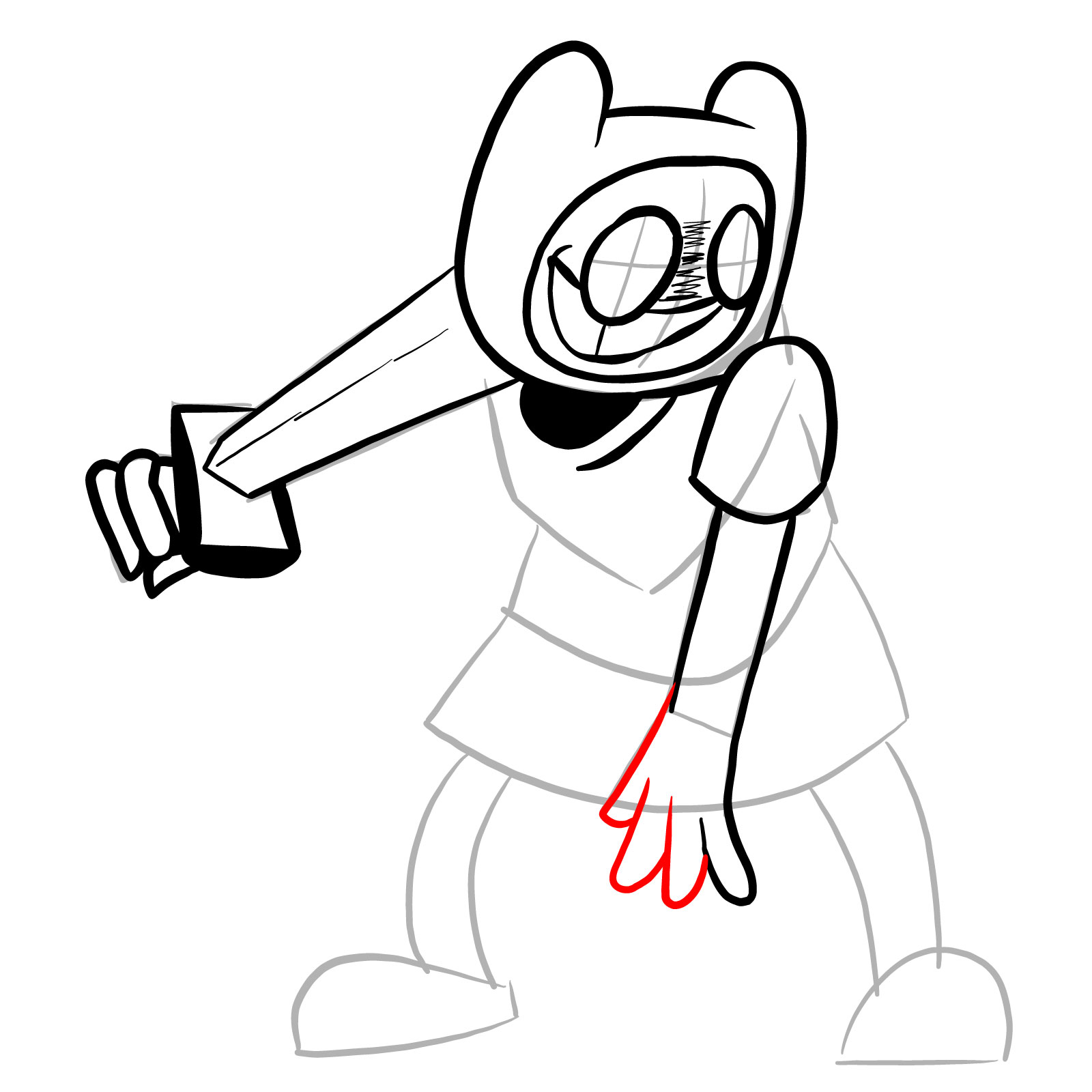 How to draw Finn - FNF: Pibby Corrupted - step 14