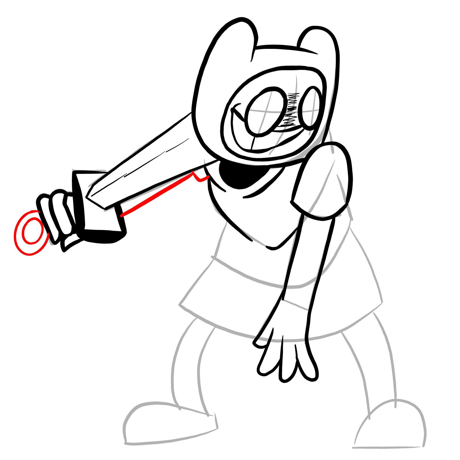 How to draw Finn - FNF: Pibby Corrupted - step 16