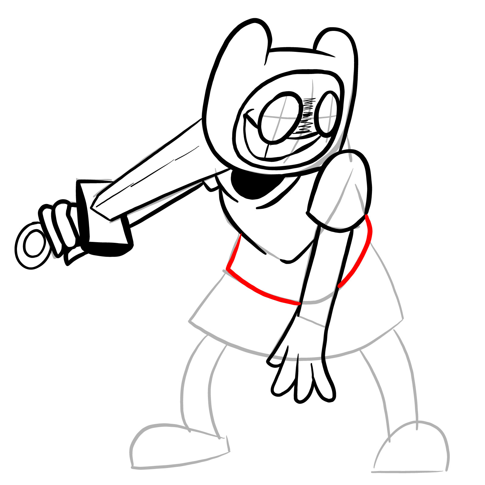 How to draw Finn - FNF: Pibby Corrupted - step 17
