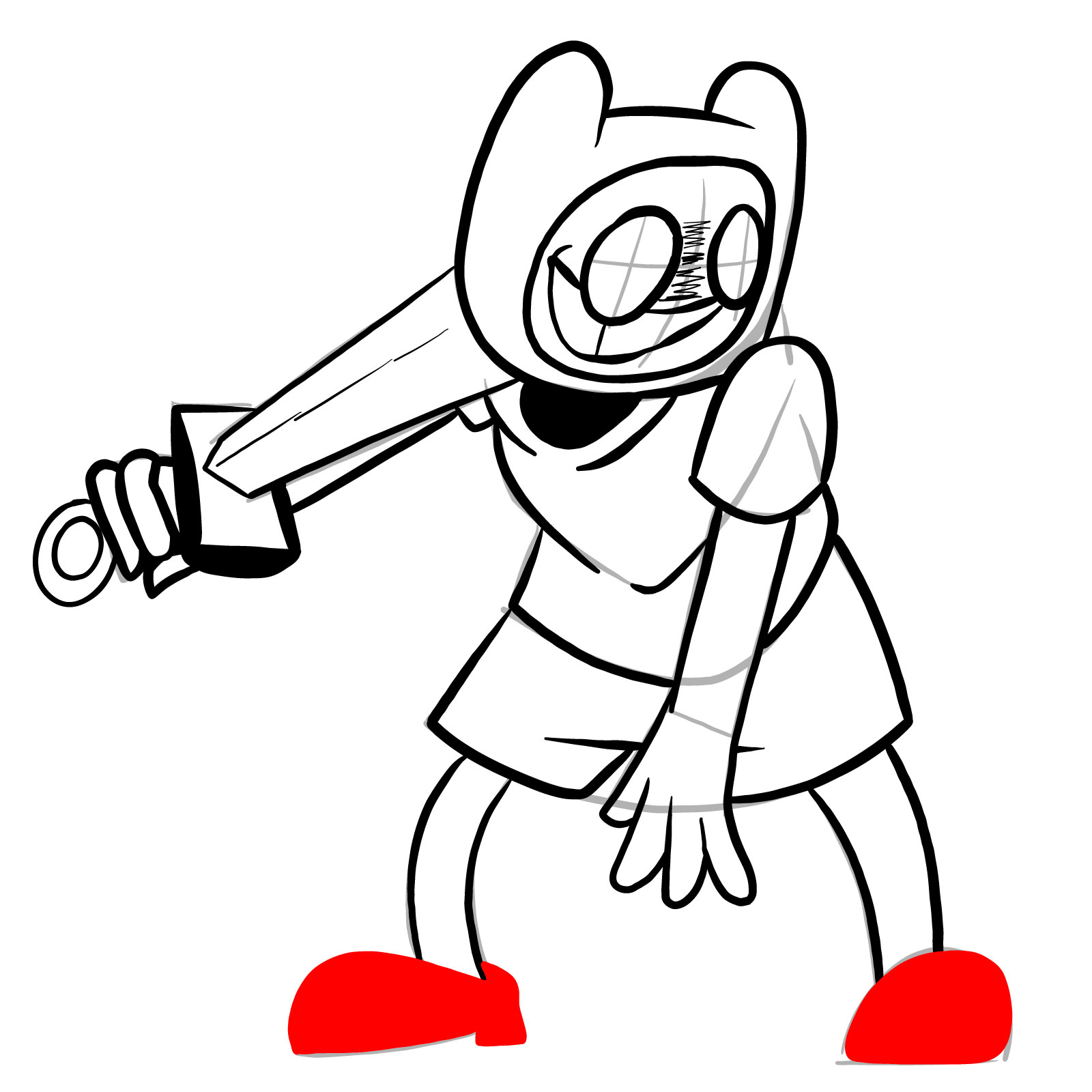 How to draw Finn - FNF: Pibby Corrupted - step 20