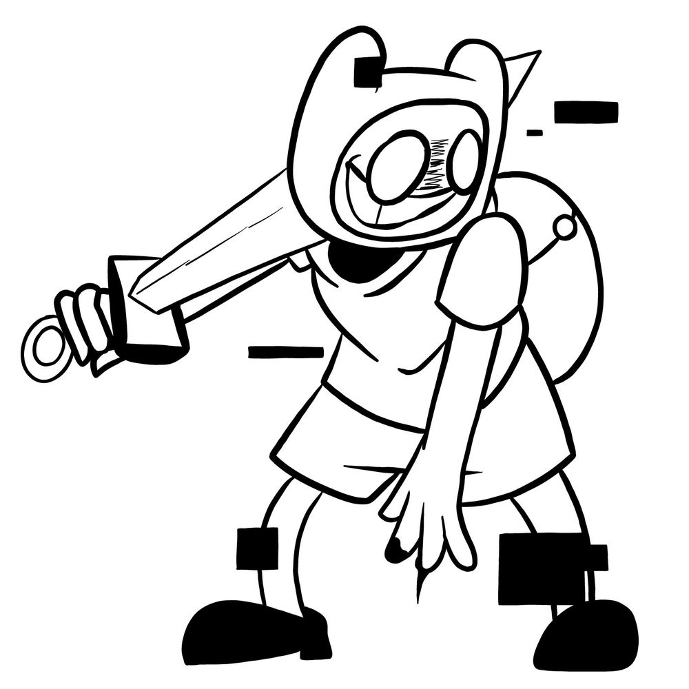 How to draw Finn – FNF: Pibby Corrupted