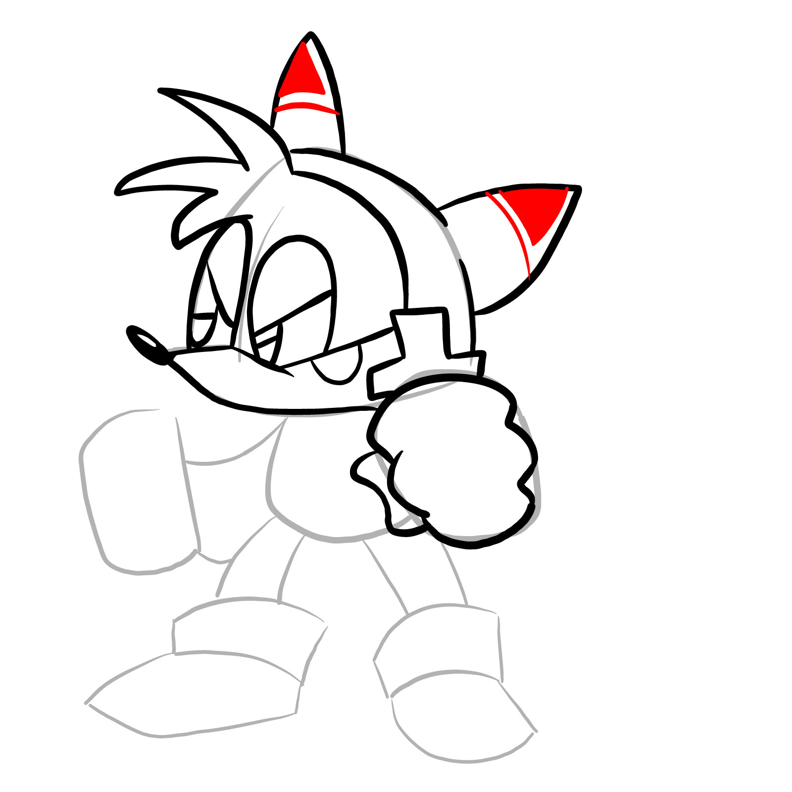 How to draw Tails - FNF: Tails' Halloween - step 15