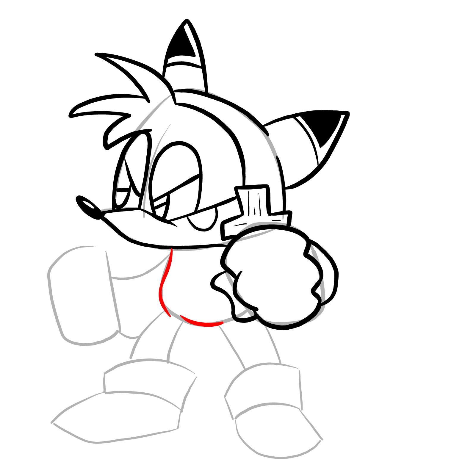 How to draw Tails - FNF: Tails' Halloween - step 17