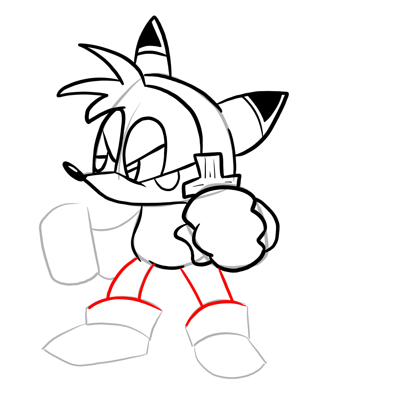 How to draw Tails - FNF: Tails' Halloween - step 18