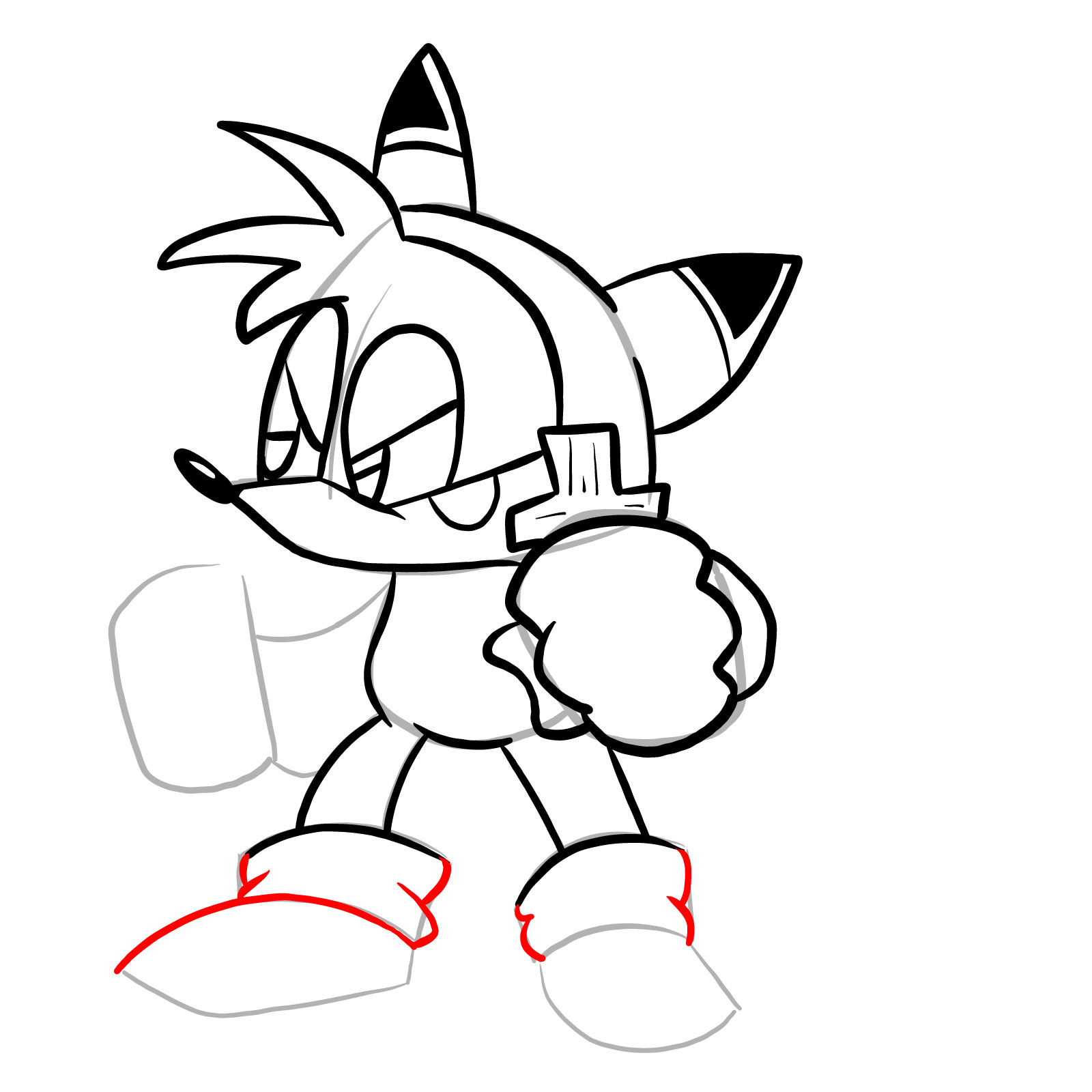 How to draw Tails - FNF: Tails' Halloween - step 19