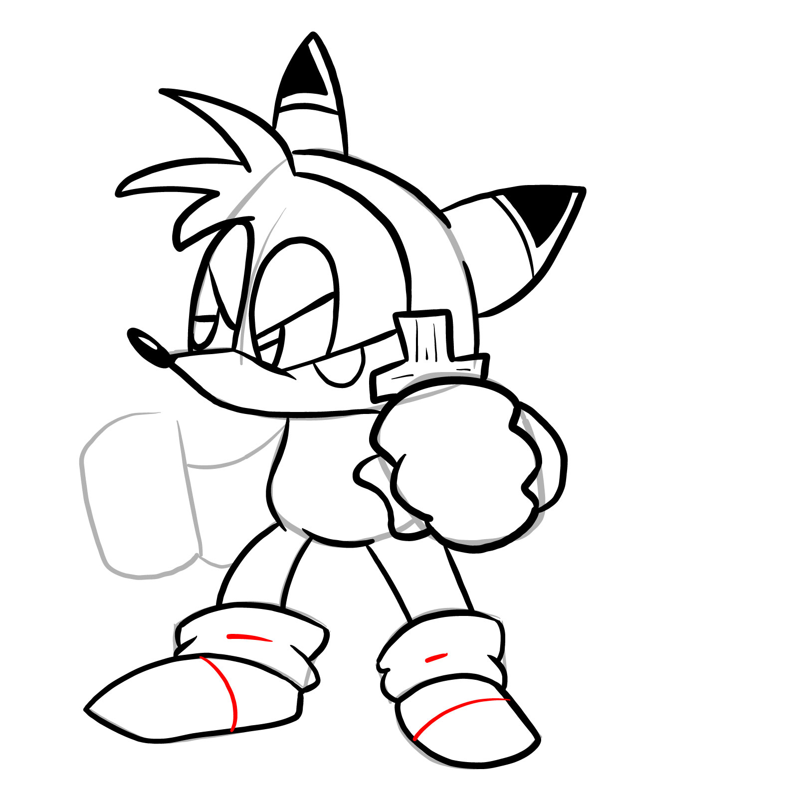 How to draw Tails - FNF: Tails' Halloween - step 21