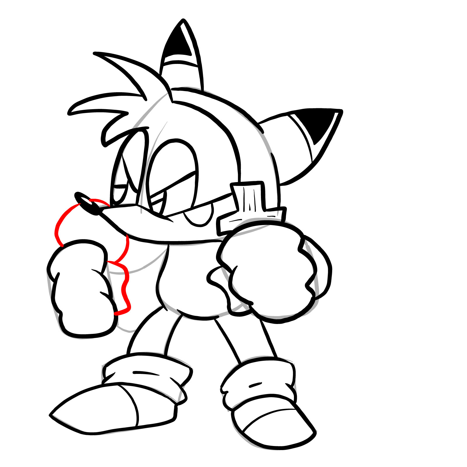 How to draw Tails - FNF: Tails' Halloween - step 23