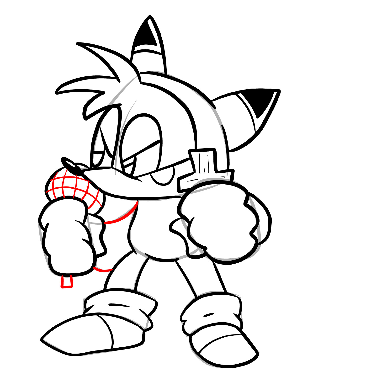 How to draw Tails - FNF: Tails' Halloween - step 24