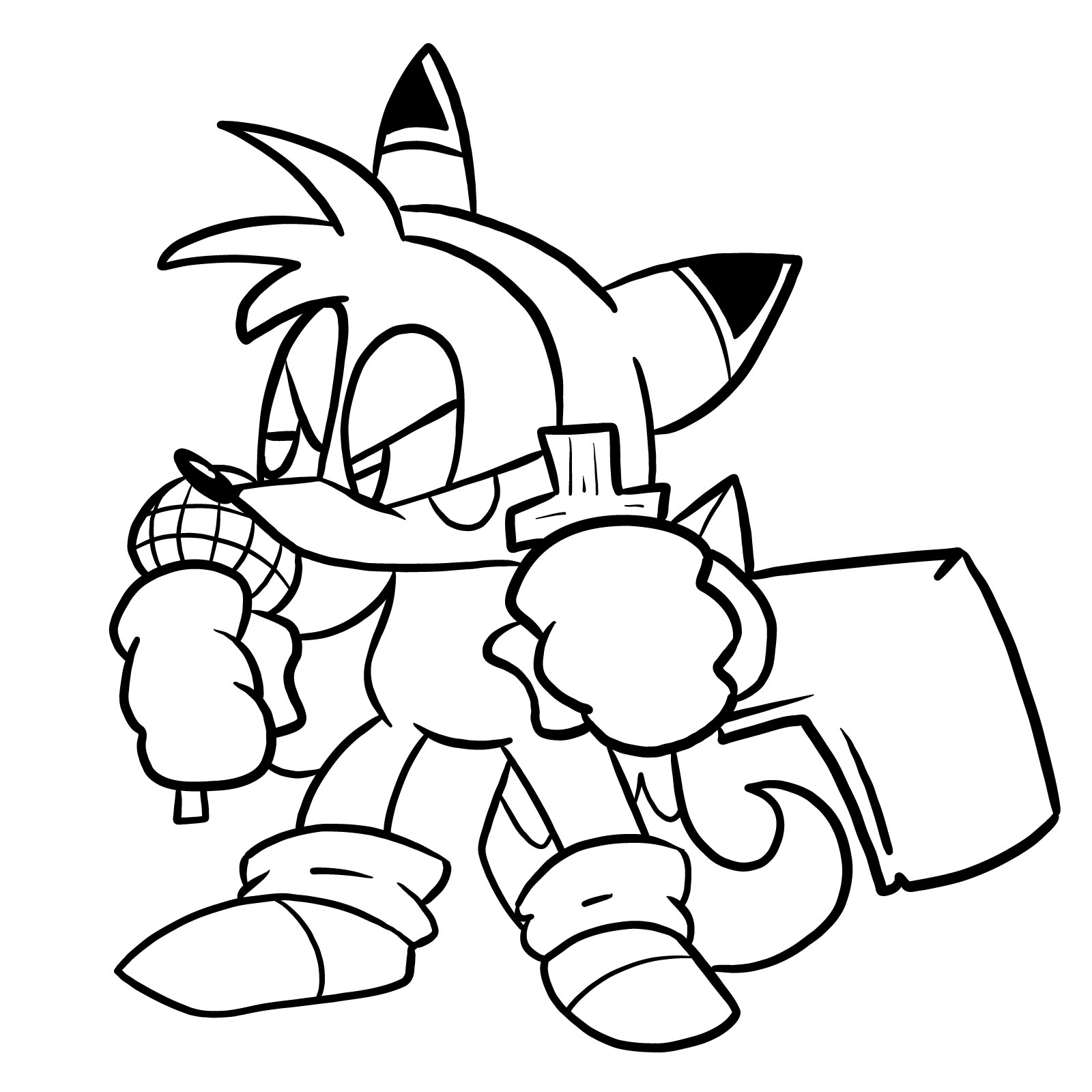 How to draw Tails - FNF: Tails' Halloween - coloring