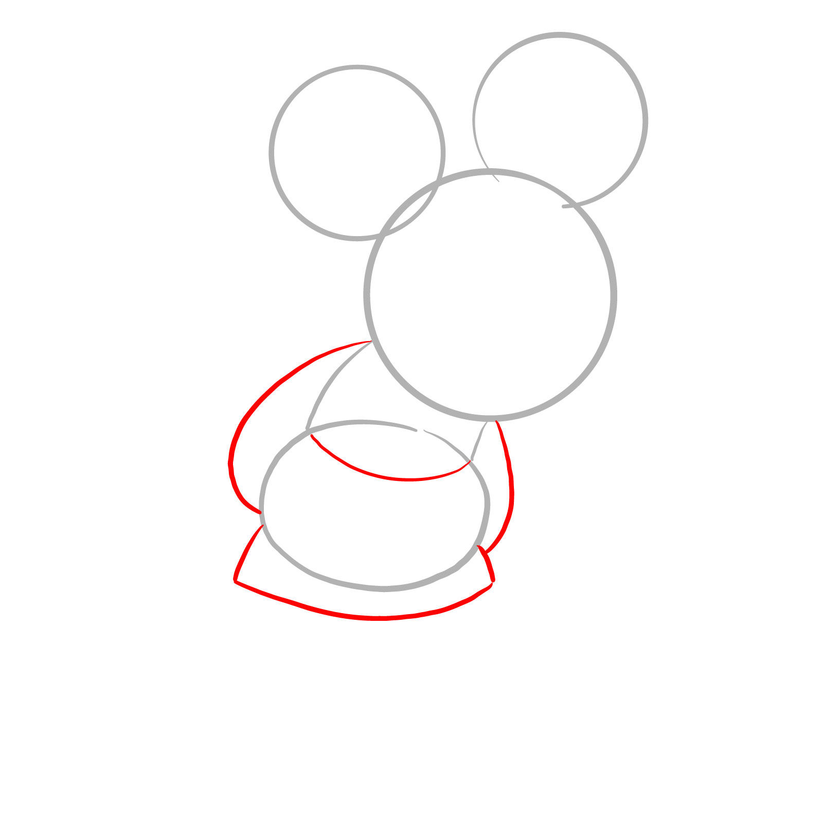How to draw Mickey Mouse - FNF: Wednesday's Infidelity - step 02
