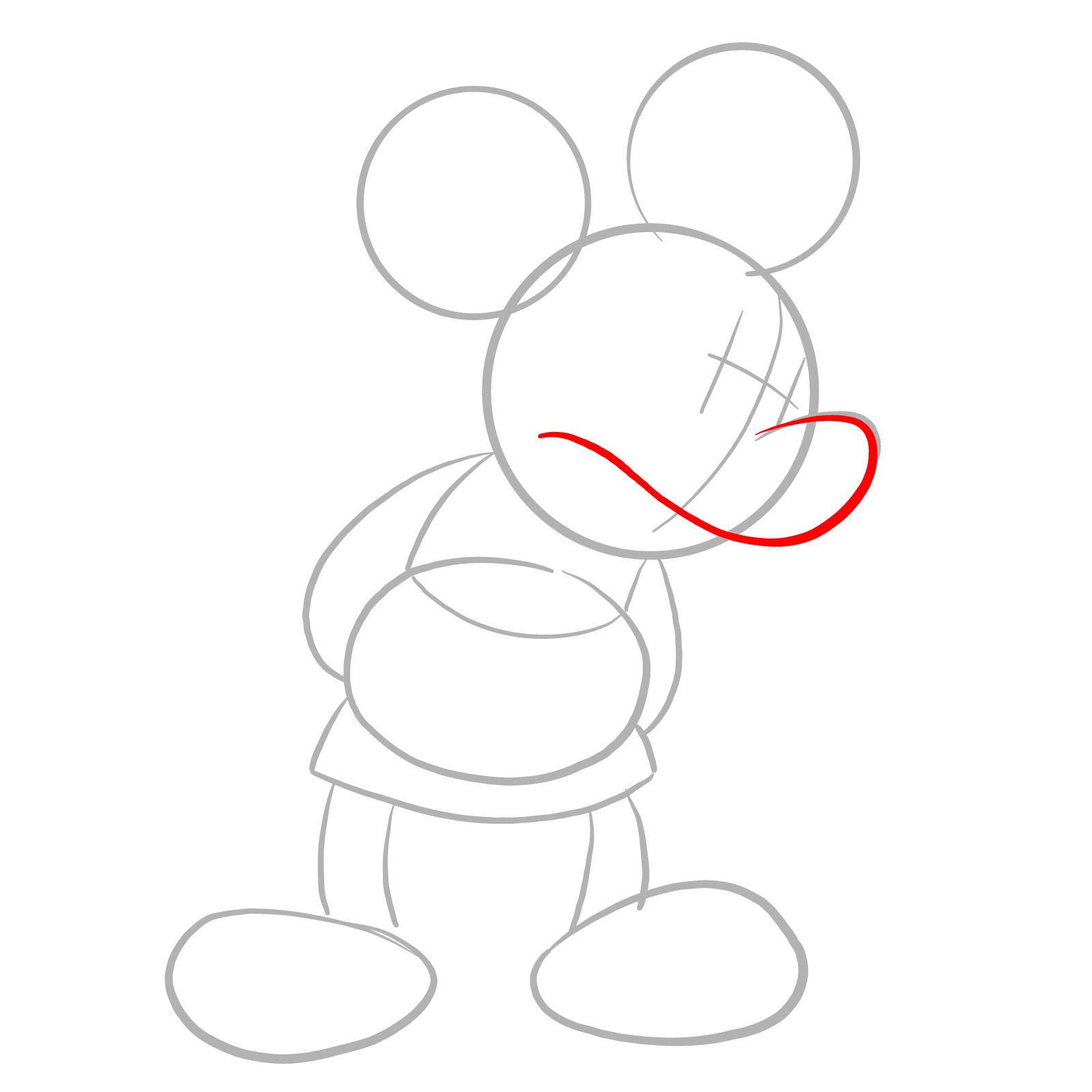 How to draw Mickey Mouse - FNF: Wednesday's Infidelity - step 04