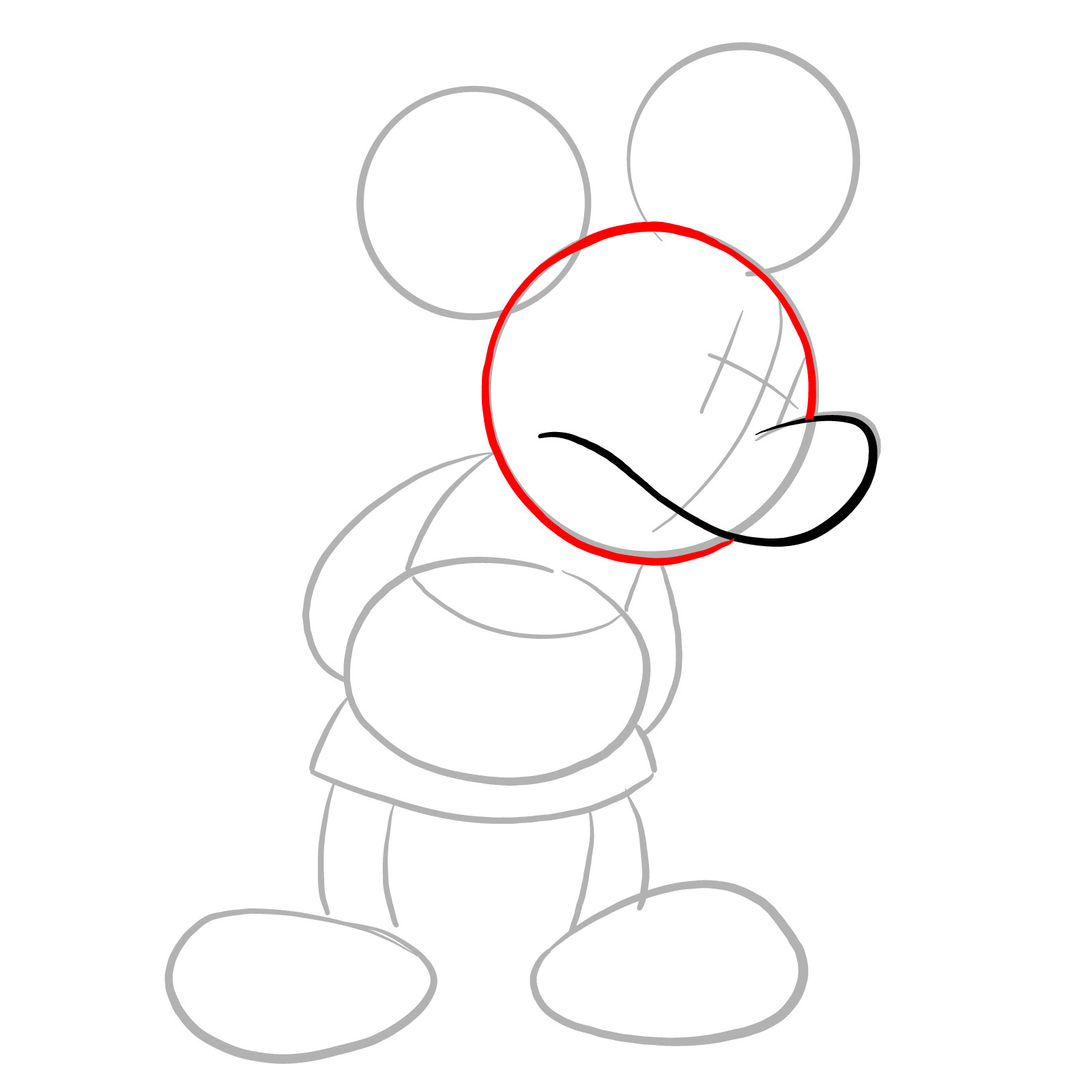 How to draw Mickey Mouse - FNF: Wednesday's Infidelity - step 05