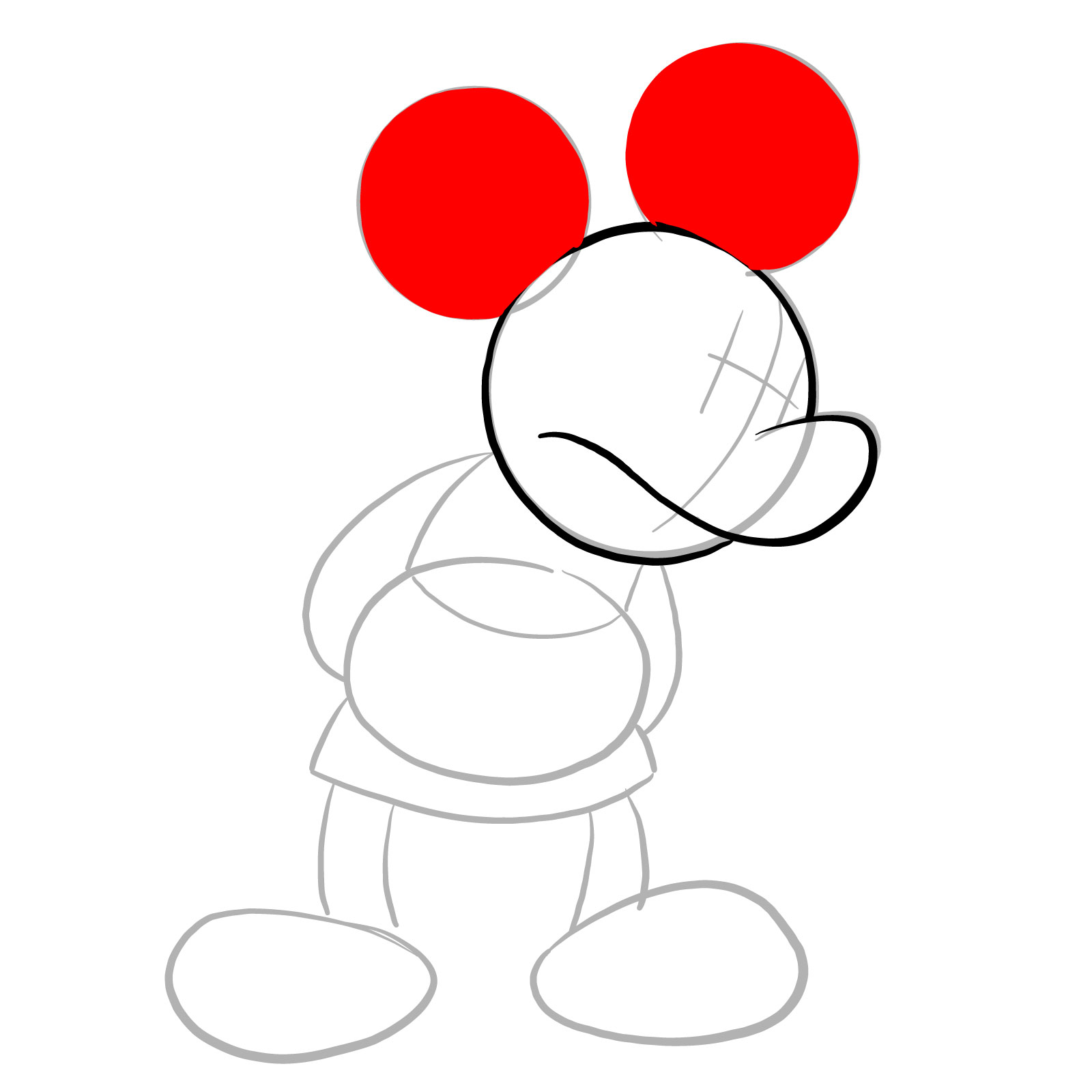 How to draw Mickey Mouse - FNF: Wednesday's Infidelity - step 06