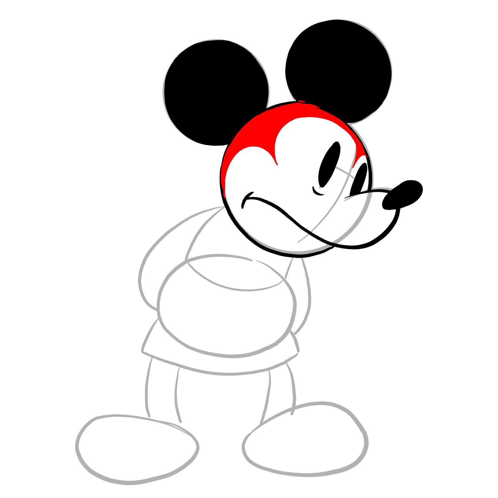 How to draw Mickey Mouse - FNF: Wednesday's Infidelity - step 08