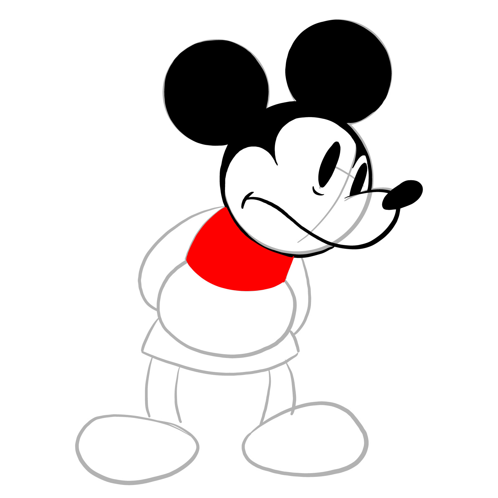 How to draw Mickey Mouse - FNF: Wednesday's Infidelity - step 09