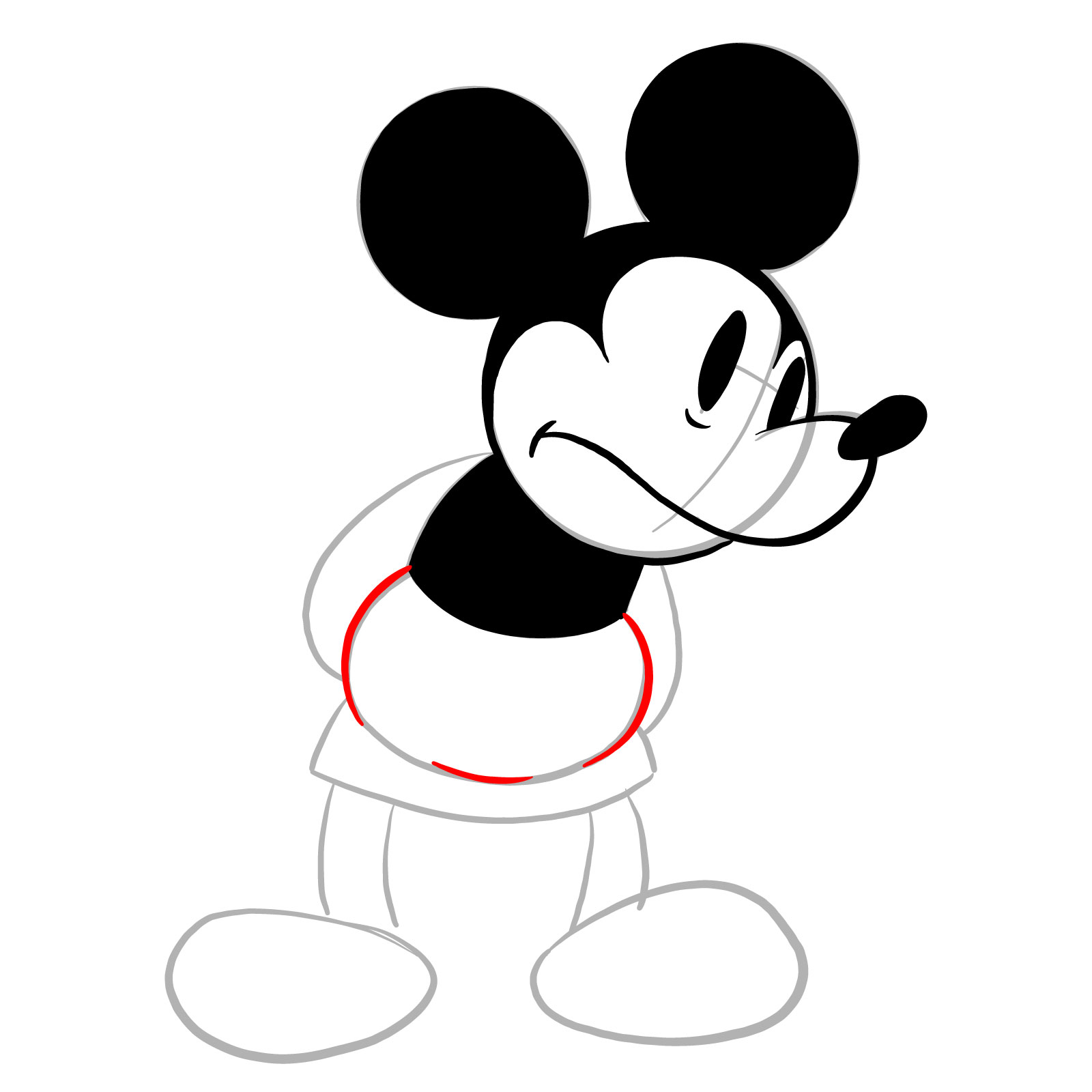 How to draw Mickey Mouse - FNF: Wednesday's Infidelity - step 10