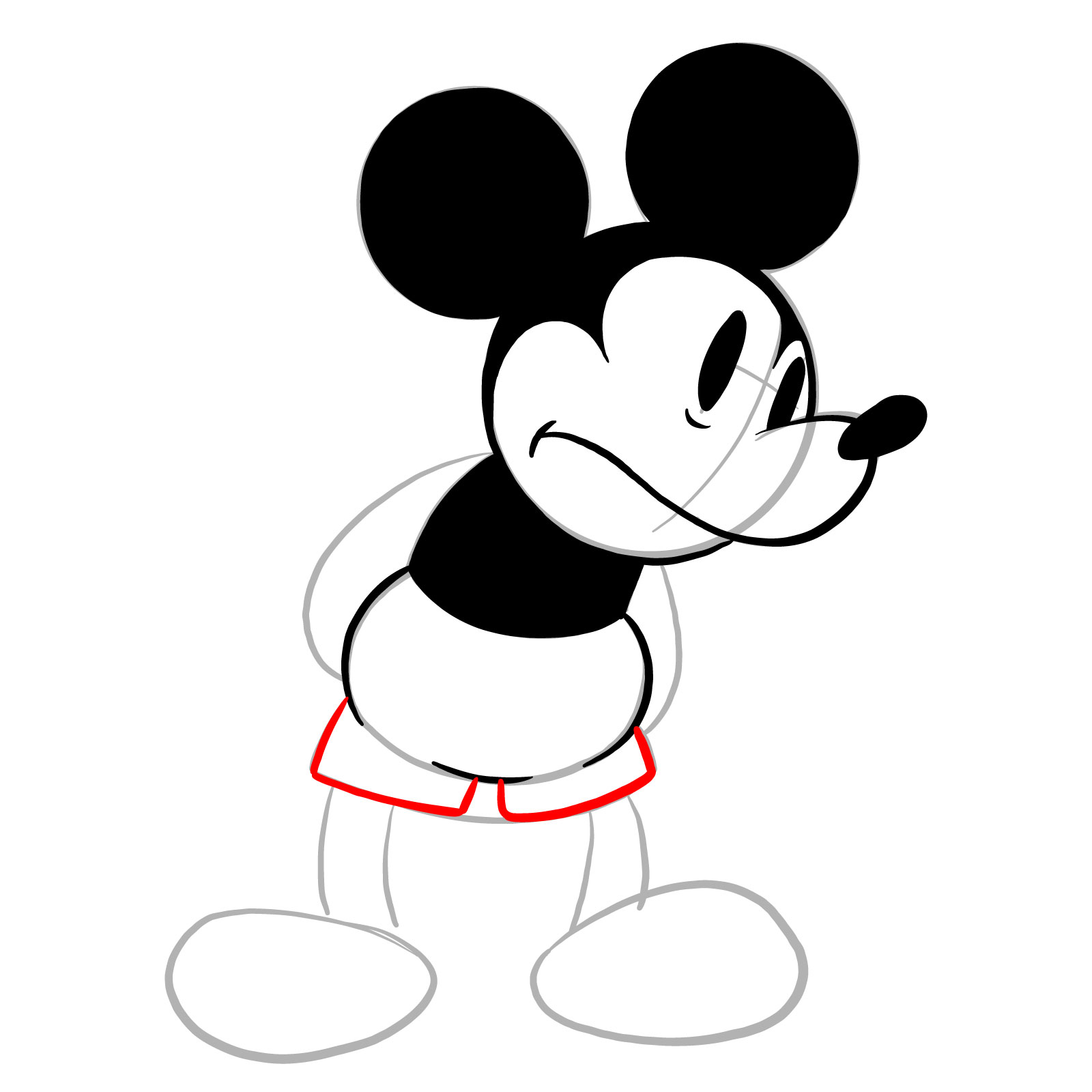 How to draw Mickey Mouse - FNF: Wednesday's Infidelity - step 11