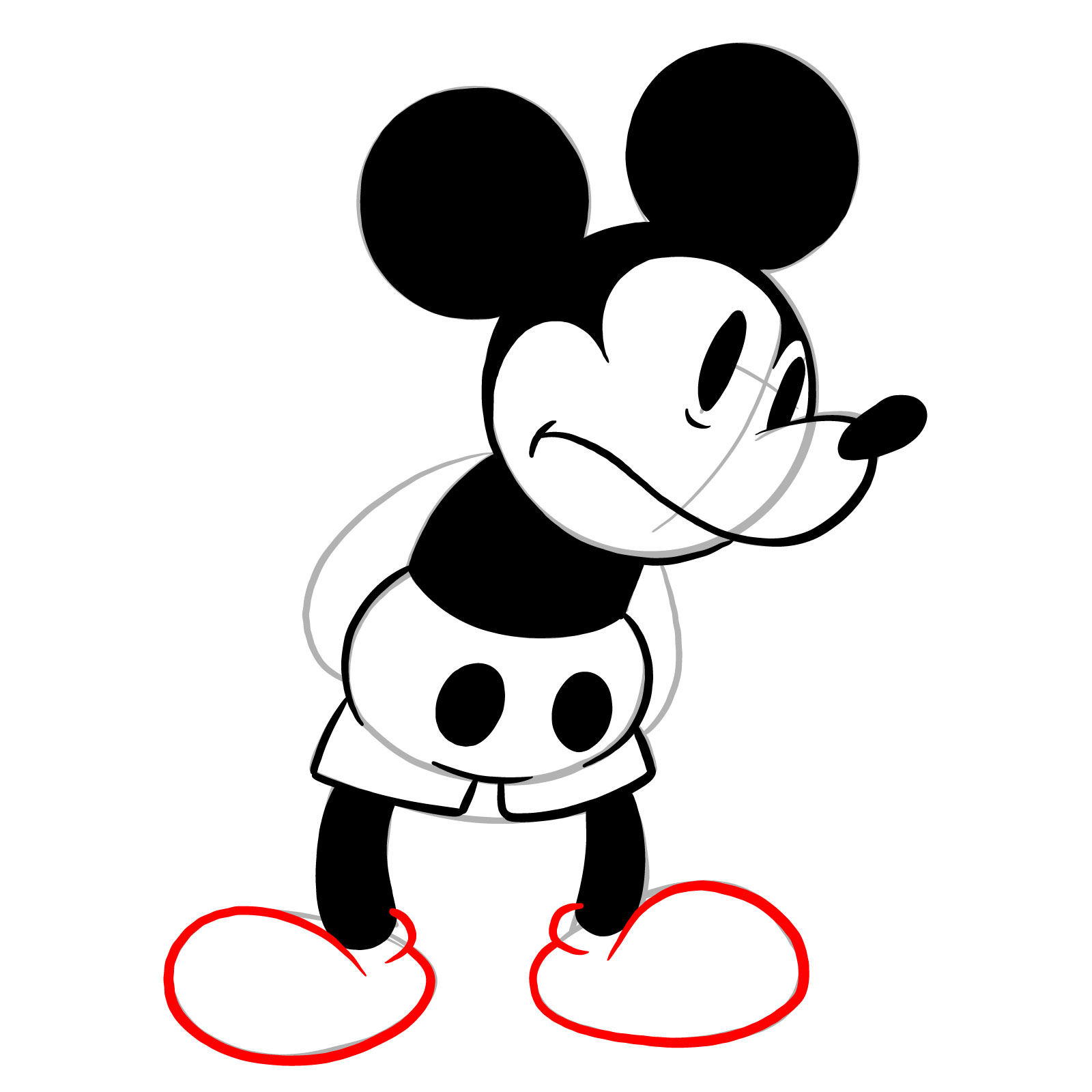 How to draw Mickey Mouse - FNF: Wednesday's Infidelity - step 14
