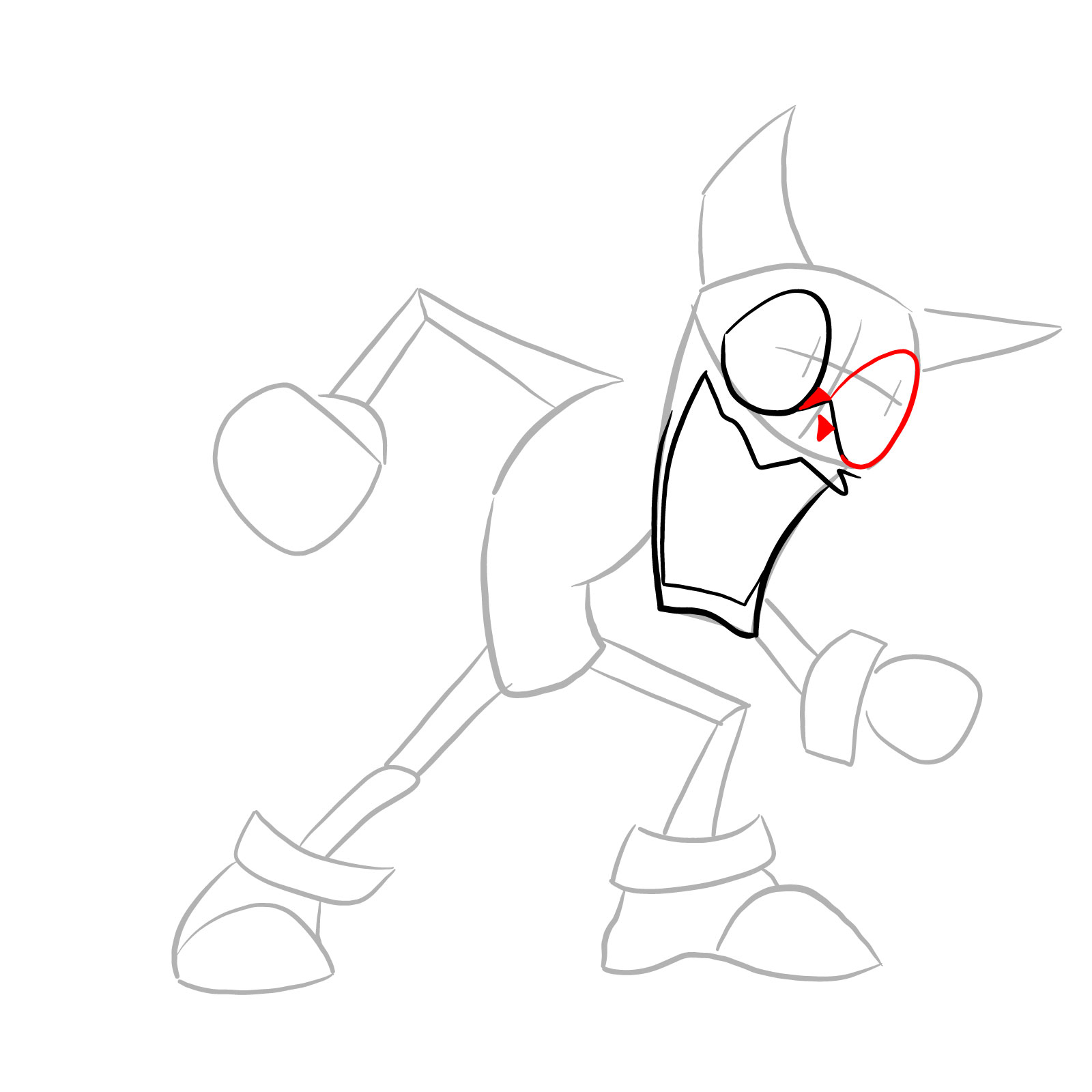 How to draw Tails - FNF: Secret Histories - step 08
