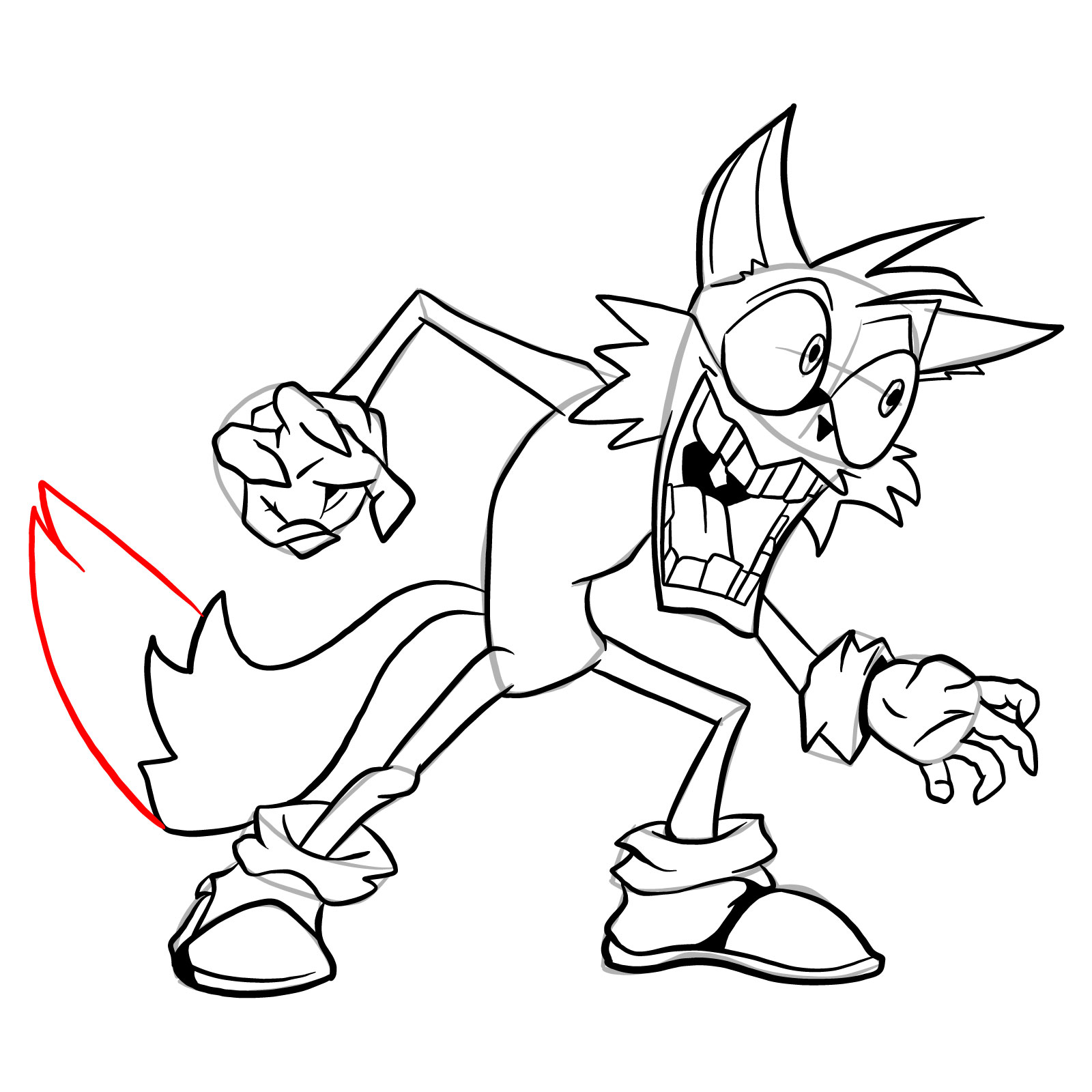How to draw Tails - FNF: Secret Histories - step 33